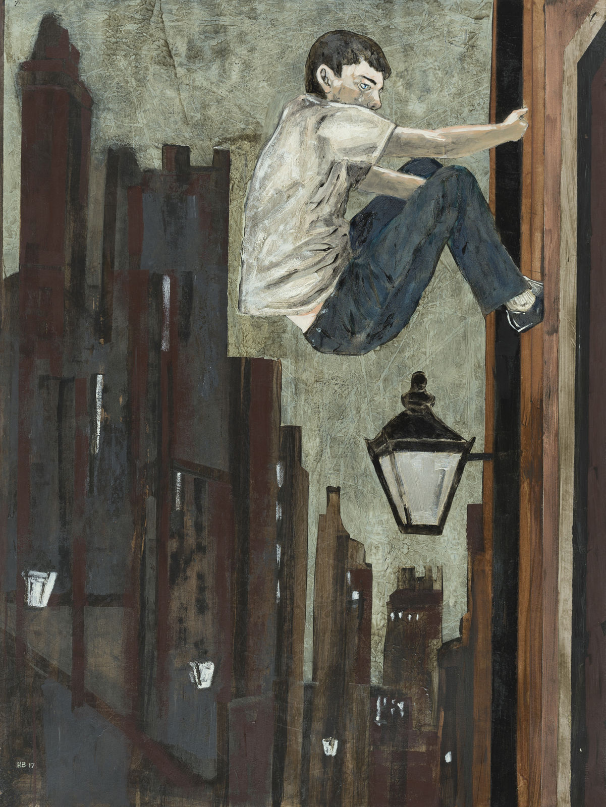 Hernan Bas, Nightclimber (Drain Pipe Method), 2017