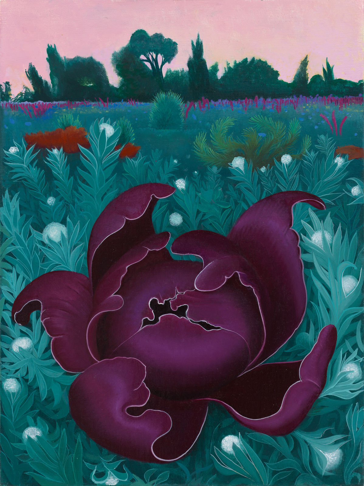 Inka Essenhigh, Red Flower in Late Summer, 2021