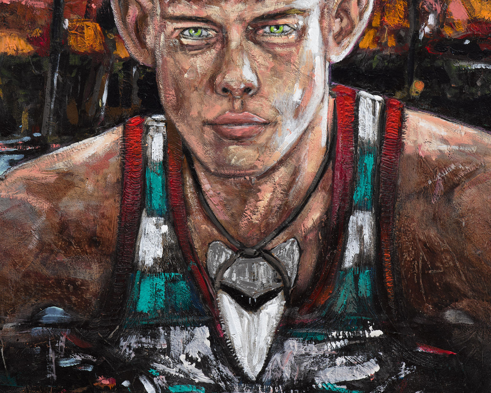 Hernan Bas, The Boy with the Shark Tooth Necklace, 2025