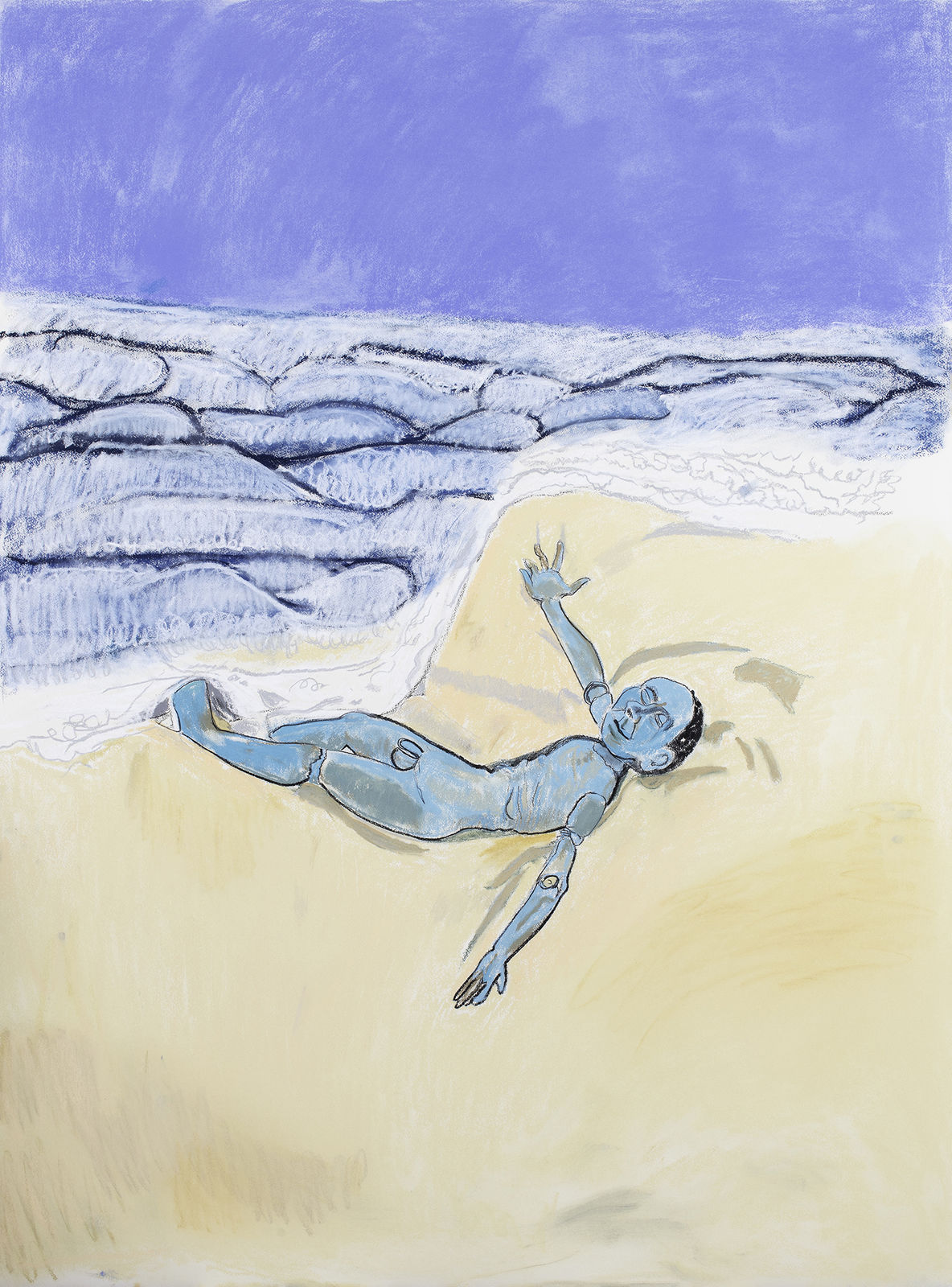 Paula Rego, The Sky was Blue the Sea was Blue and the Boy was Blue, 2017
