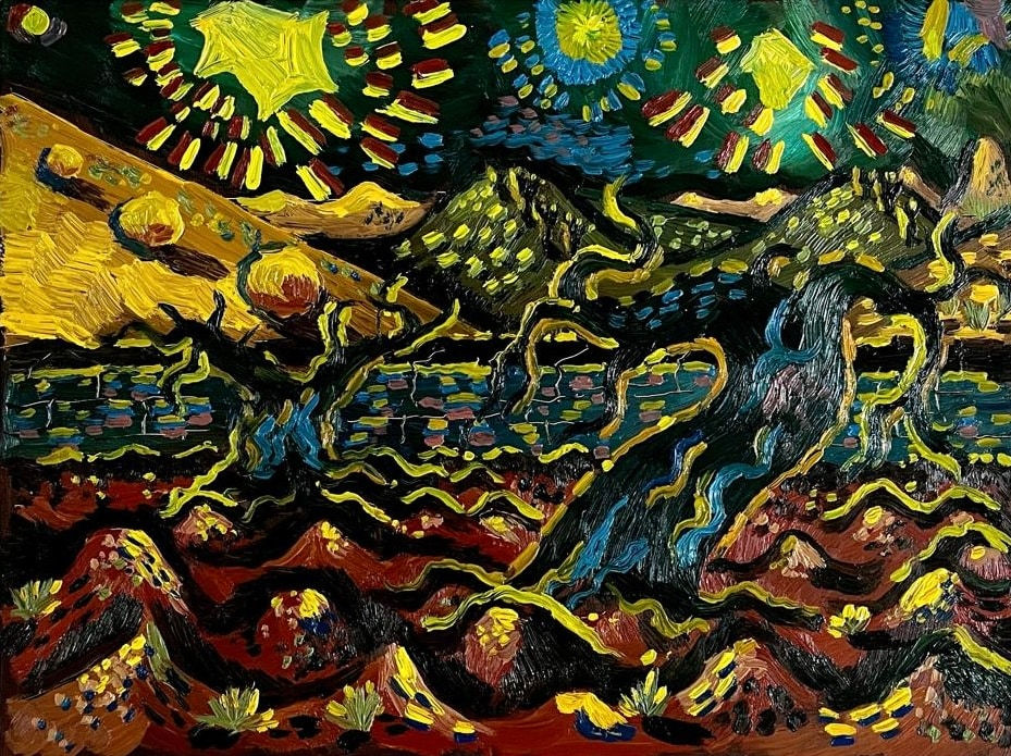 Miroslav Pomichal, Landscape with Afflicted Olive Trees, 2024