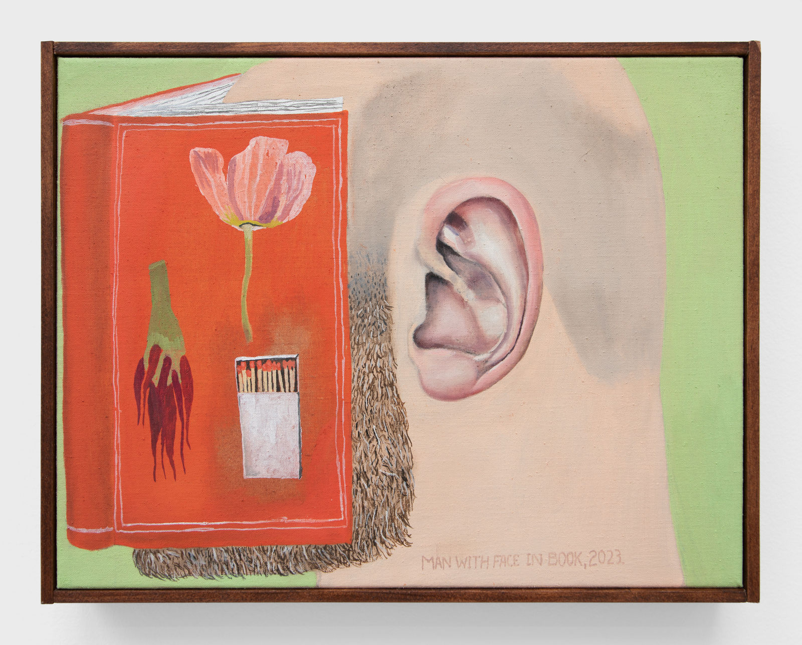 Michael Hilsman, Man With Face in Book, 2023