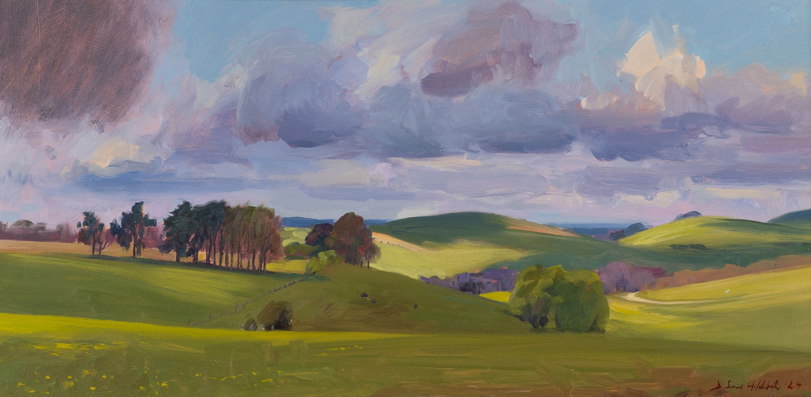 Daisy Sims Hilditch, Rolling Wiltshire Landscape, Cloud Shadows, 2024