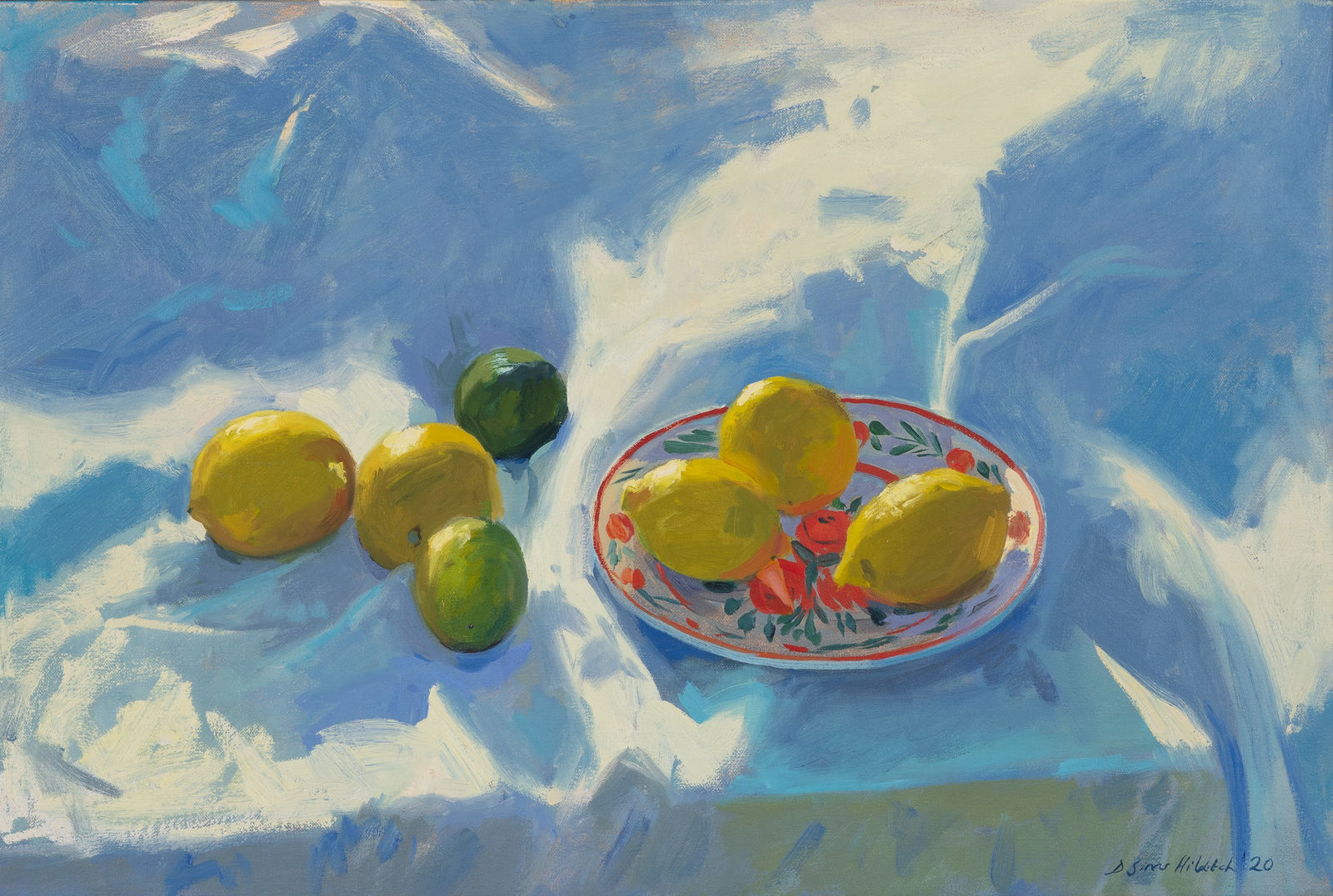 Daisy Sims Hilditch, Lemon And Limes On White in The Evening Light, 2020