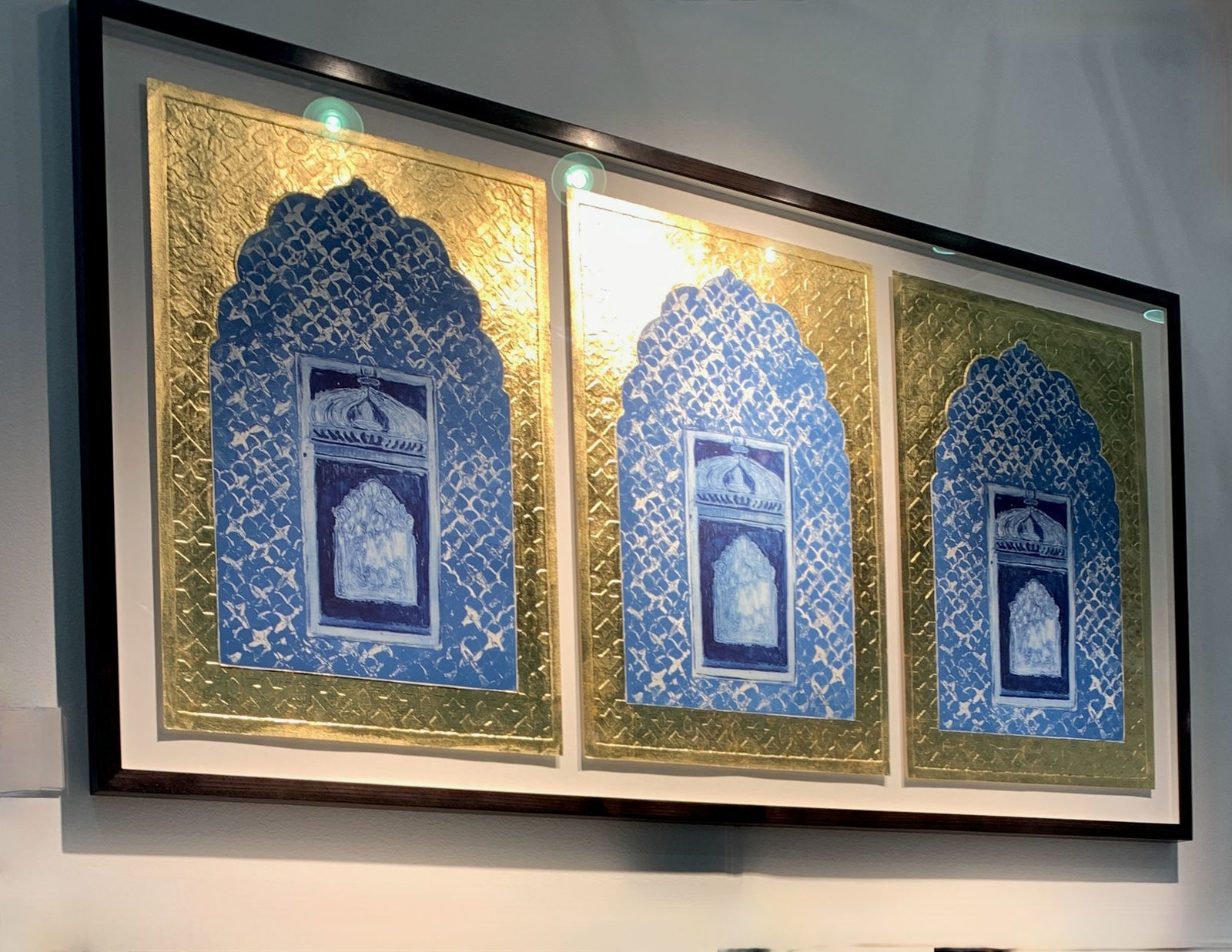 Natasha Kumar, Haveli Window Triptych - Jodpher Blue