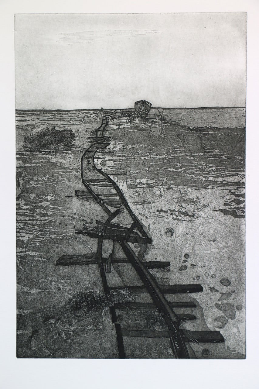 Heike Roesel, Broken Tracks Charcoal 2/7