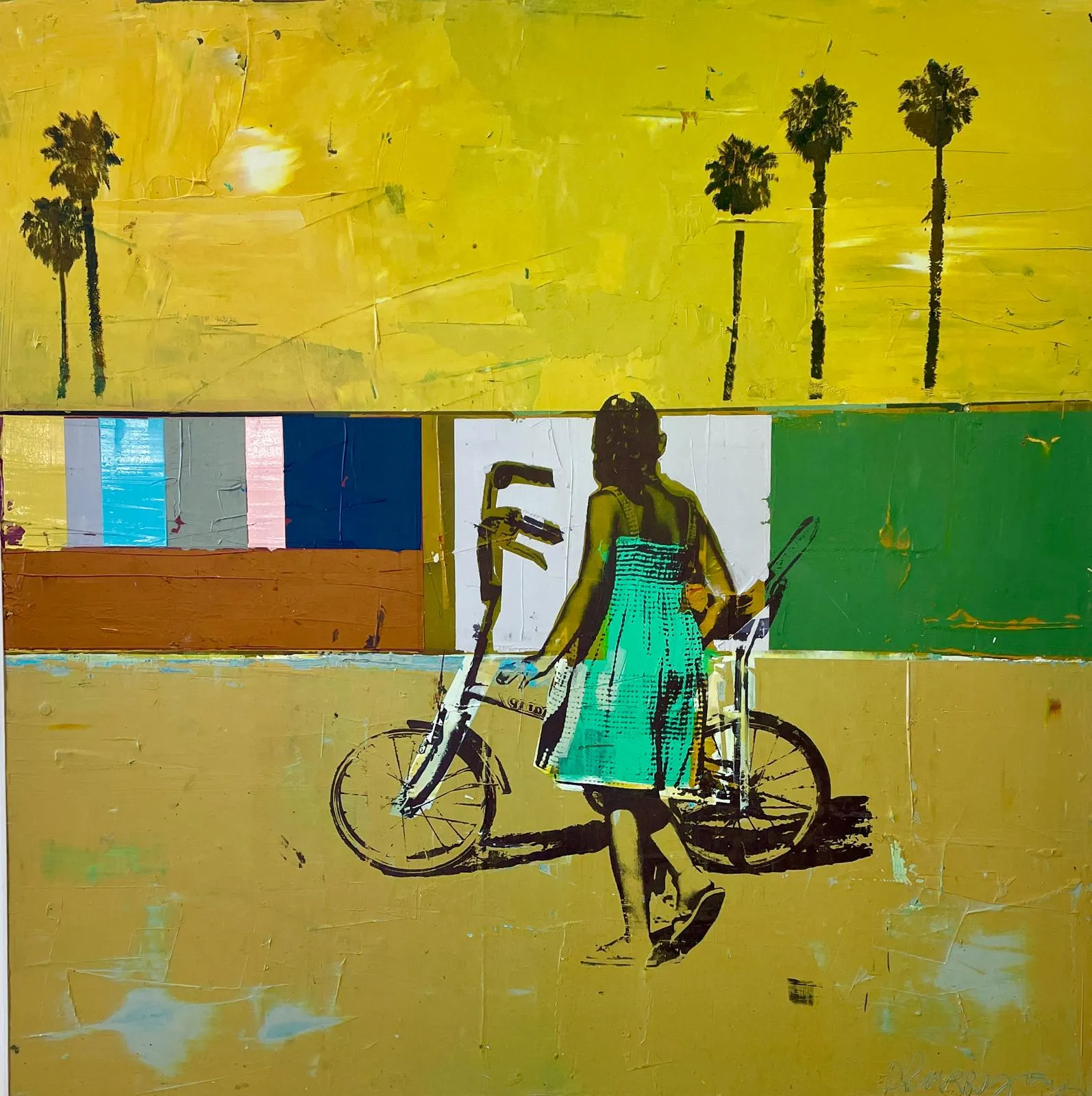 Dan Parry Jones, Bike with palms and ochre sky