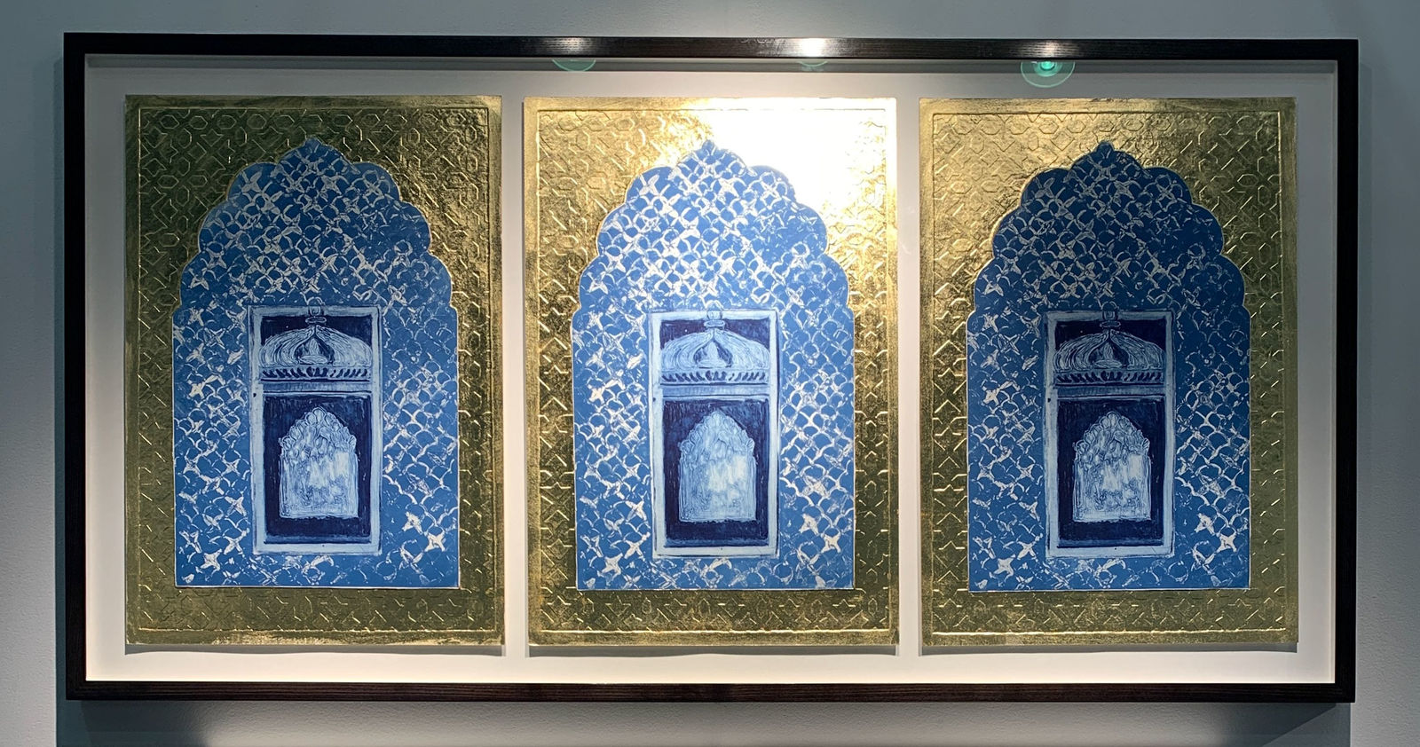 Natasha Kumar, Haveli Window Triptych - Jodpher Blue