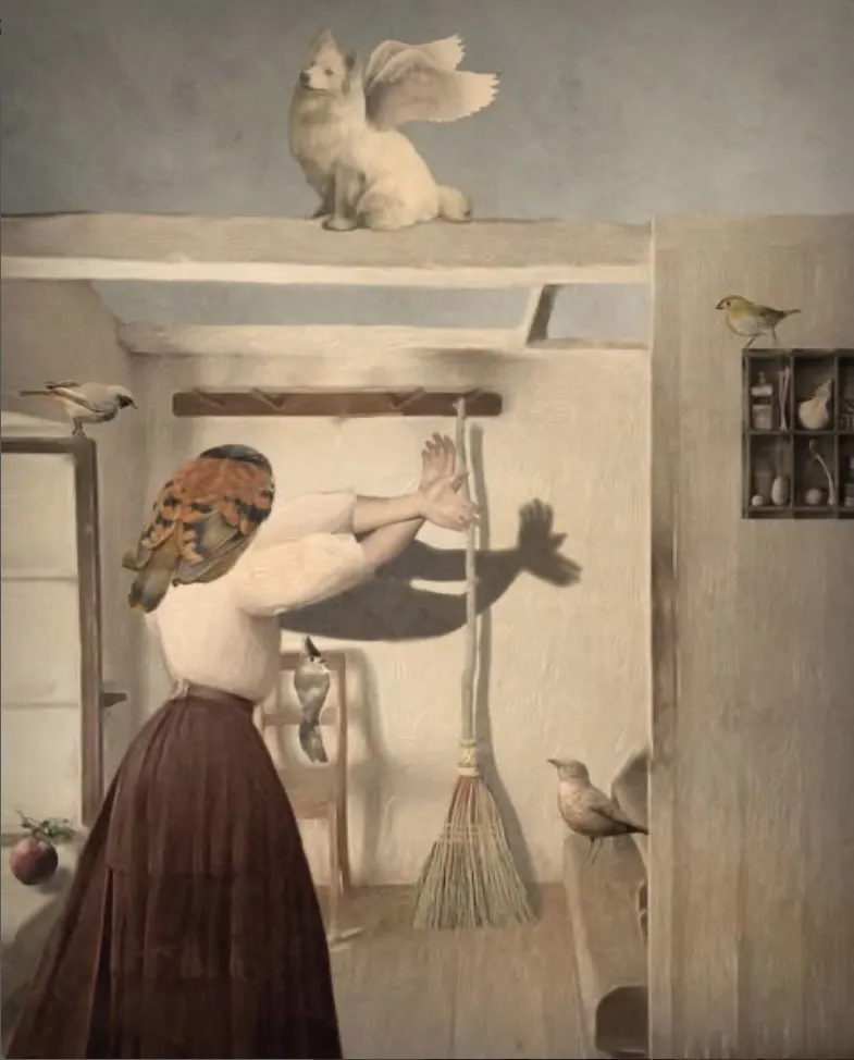 Sharry Phelan Wright, Friday Afternoon at Madame Oiseau's Flight School: Moppet Earns Her Wings, 2025