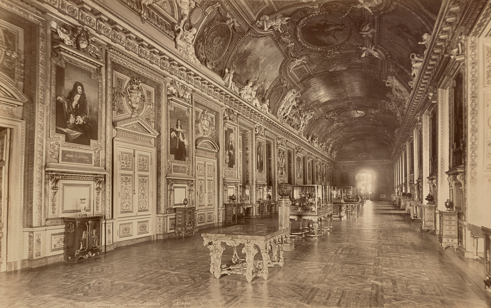Neurdein Frères, Musée du Louvre: La Galerie d’Apollon, Paris, Île-de-France, circa 1860s-90s