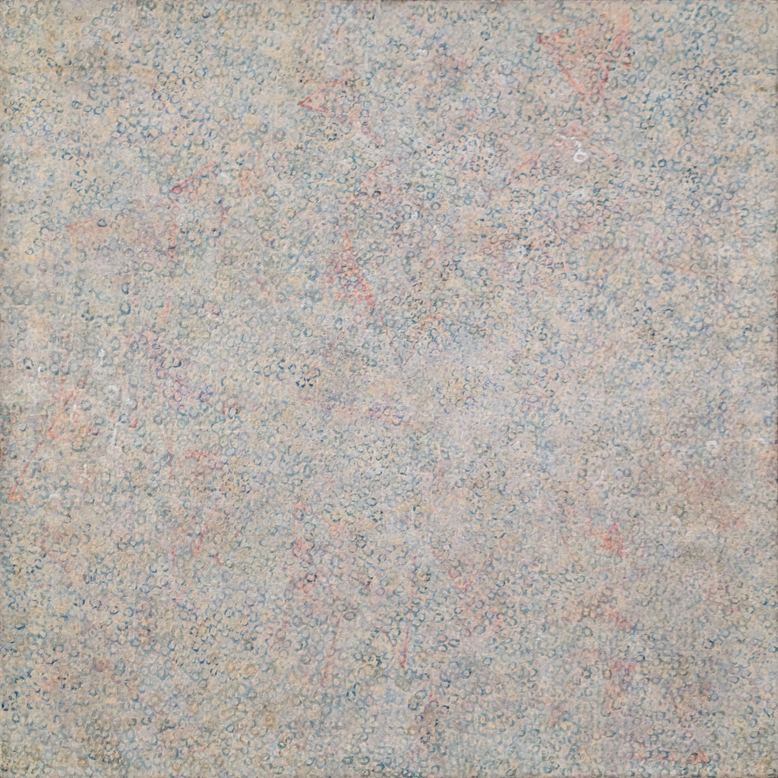 Abstract painting consisting of small marks covering the entire visual field