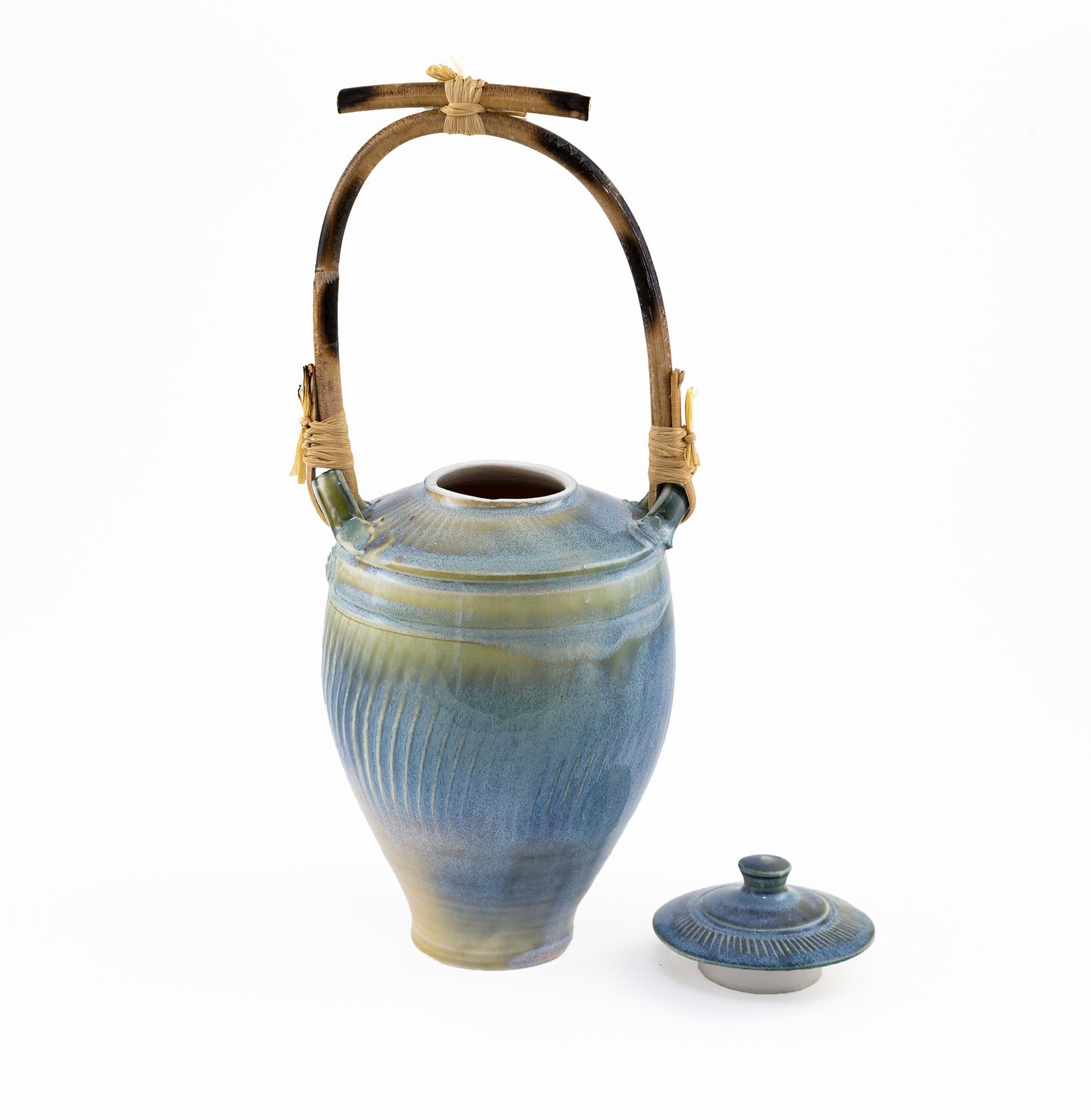 Hugh West, Large Lidded Jar with Bamboo Handle