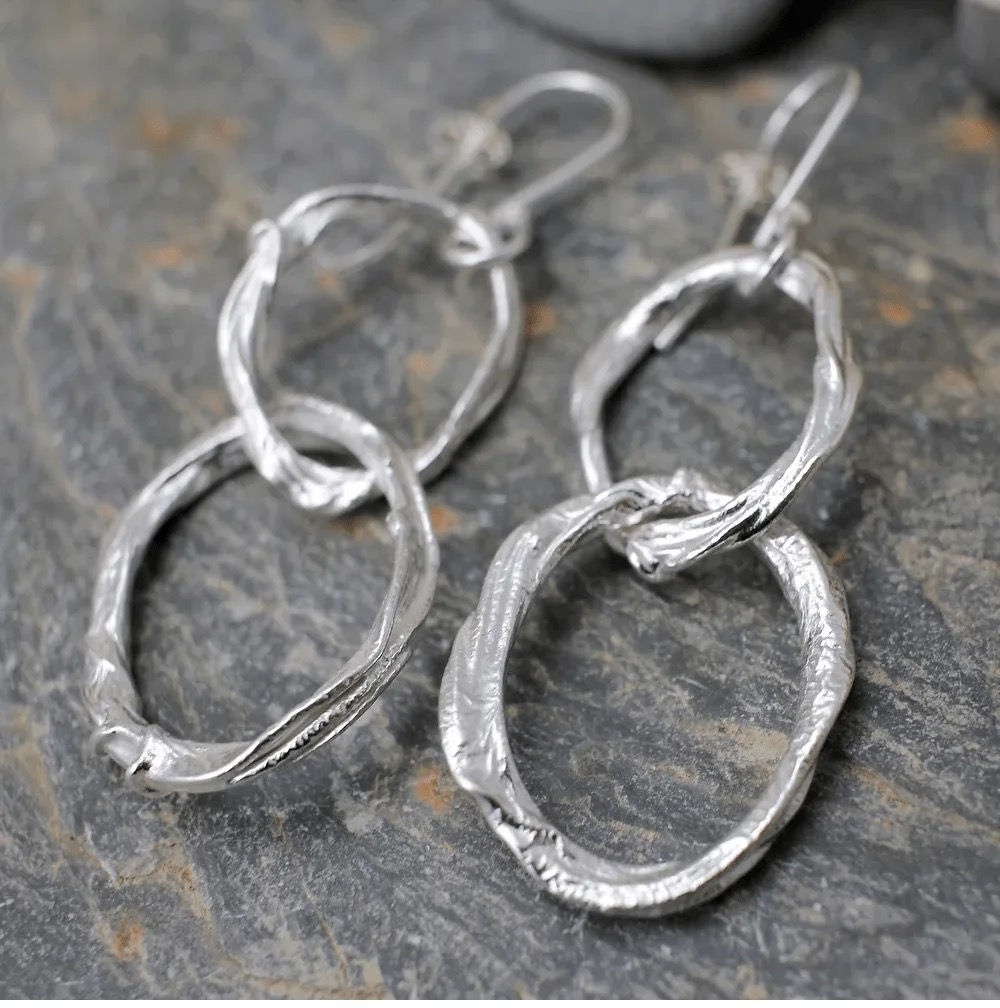 Marsha Drew, Long Oval Molten Earrings