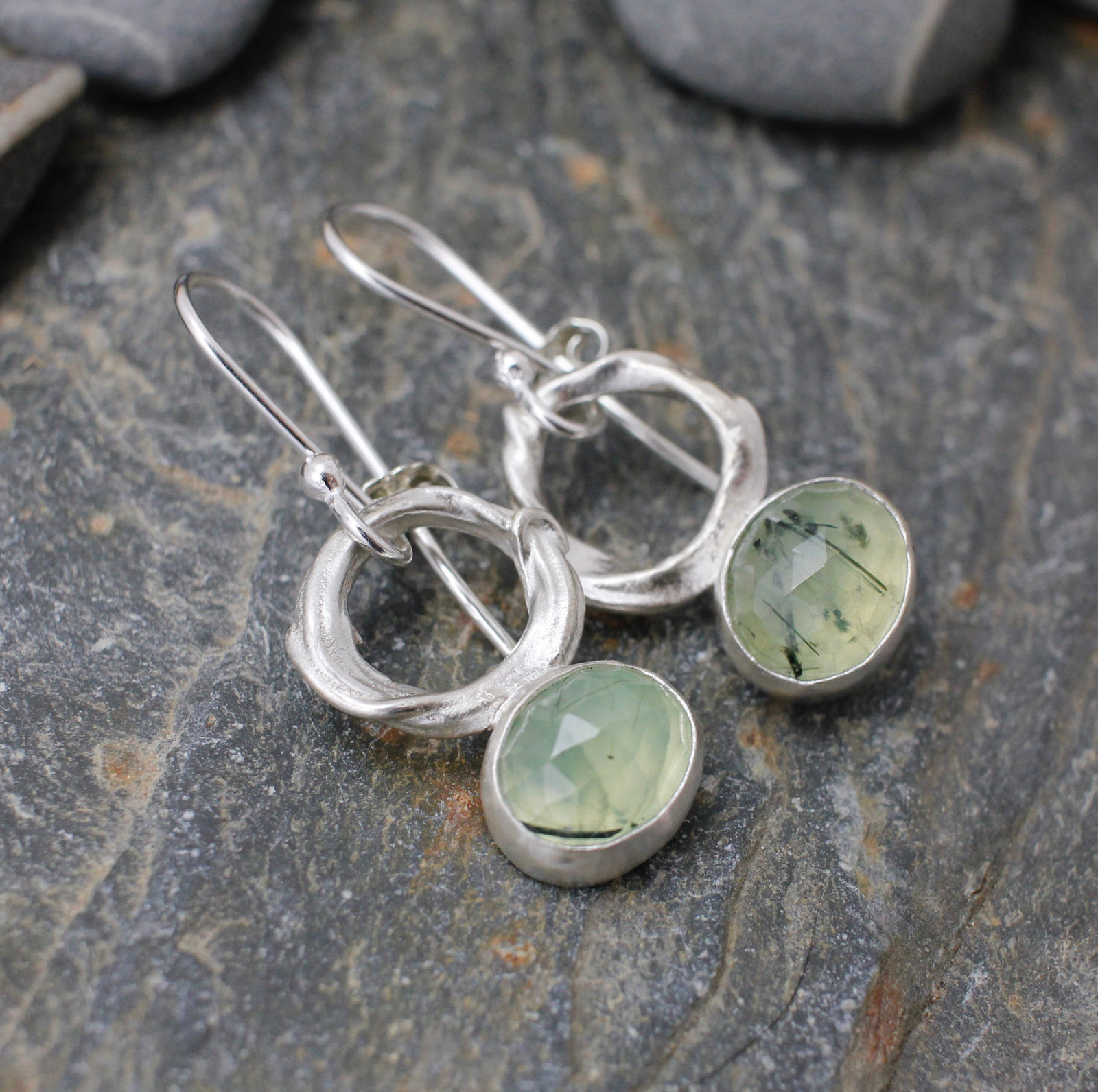 Marsha Drew, Balance Earrings with Prehnite