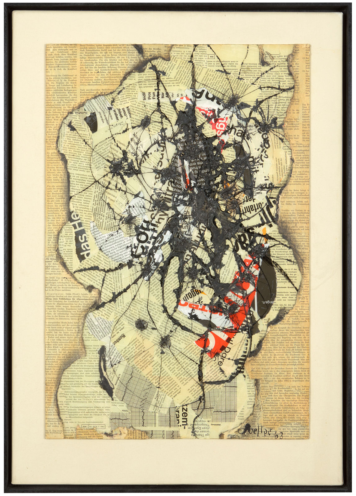 Reinhold Koehler, Raum-Feld-Körper, Contre-Collage, 1963