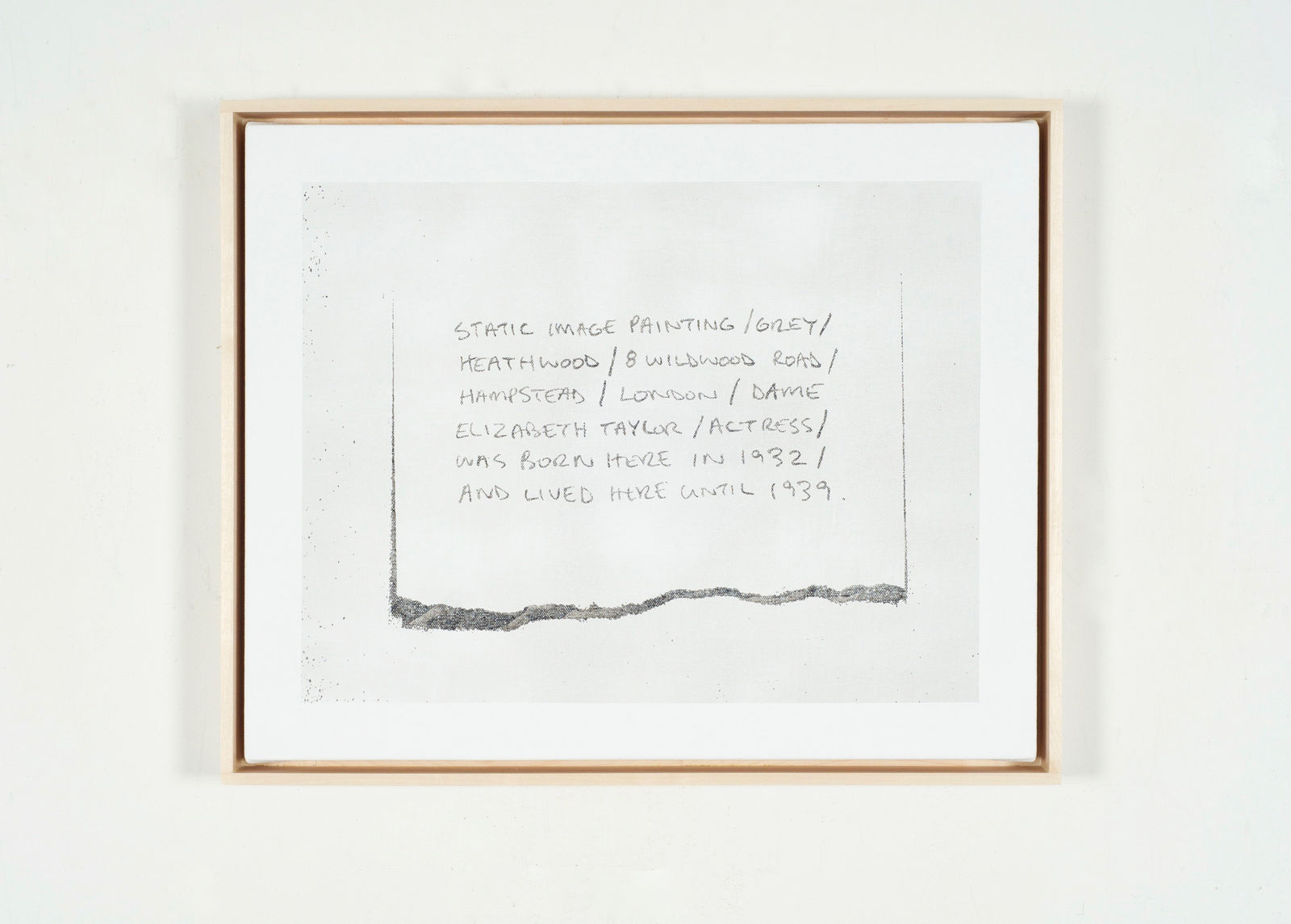 Martin Bennett, Static Image Painting/Grey/Title For A Painting I Couldn't Make/Written In Pencil/Torn Paper/ Studio Wall/Three, 2016/2016