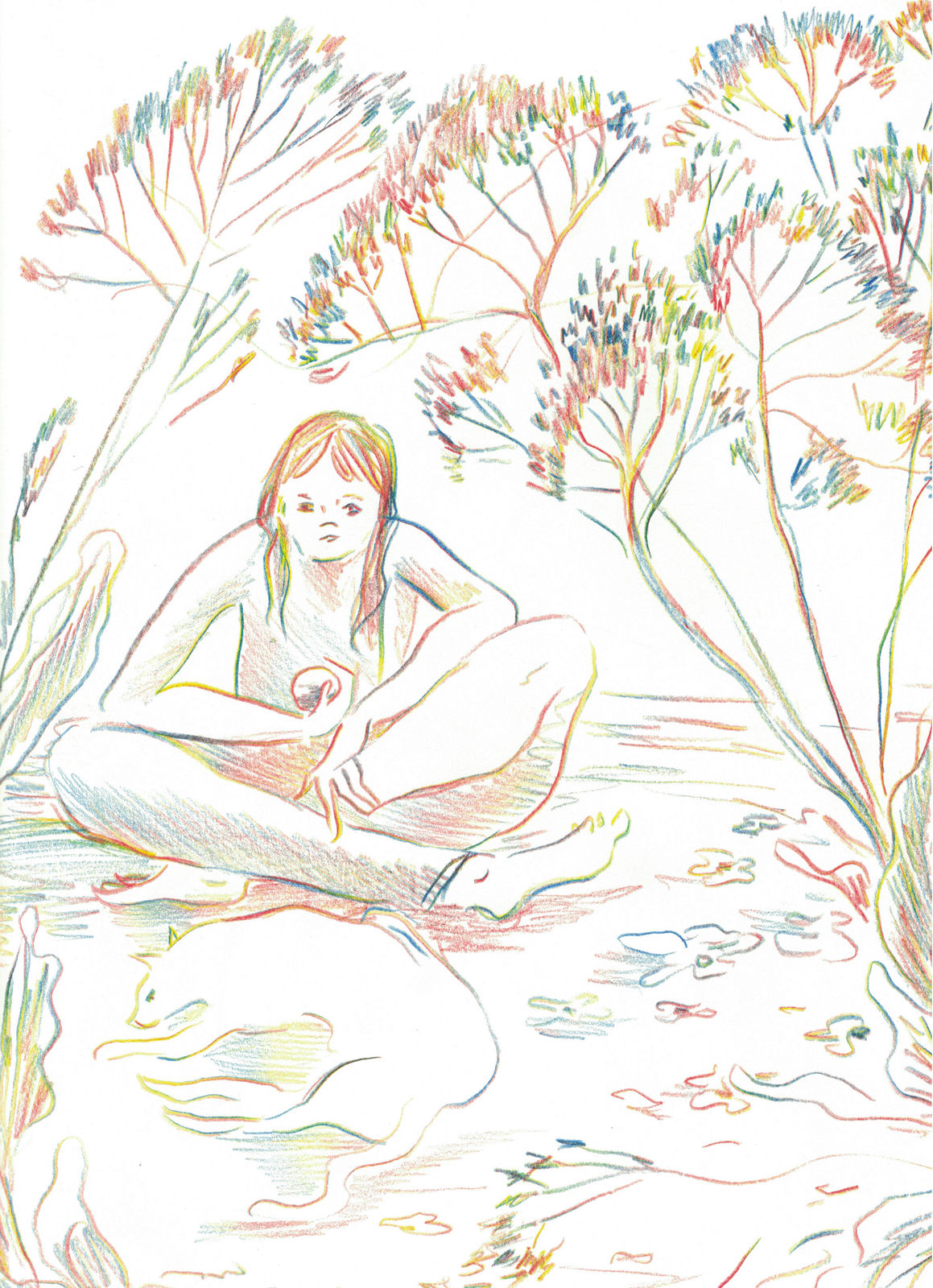 Michelle Blade, Untitled rainbow pencil drawing #3, 2020