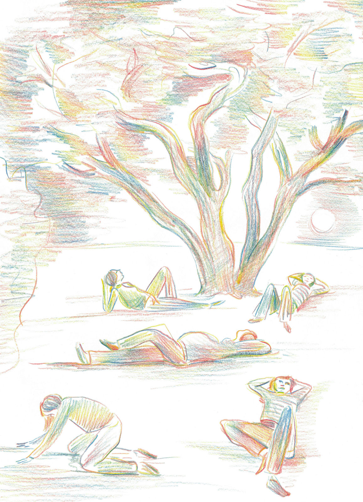 Michelle Blade, Untitled rainbow pencil drawing #11, 2020