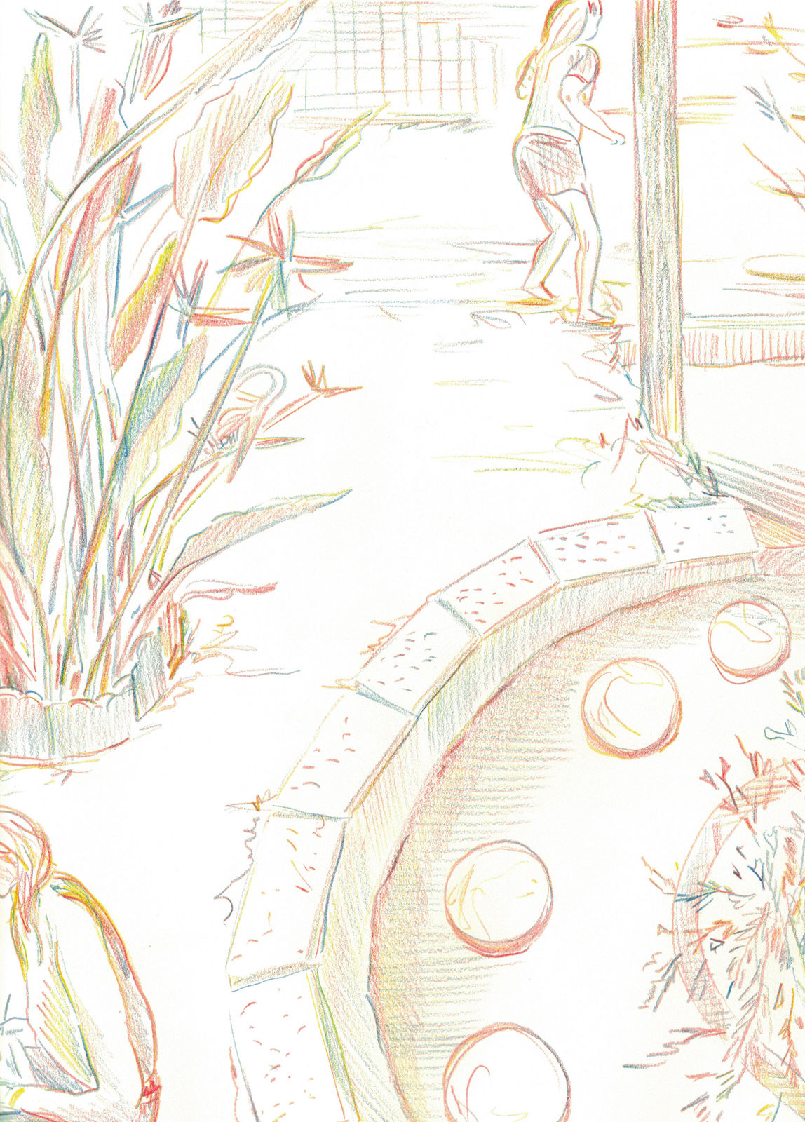 Michelle Blade, Untitled rainbow pencil drawing #18, 2020