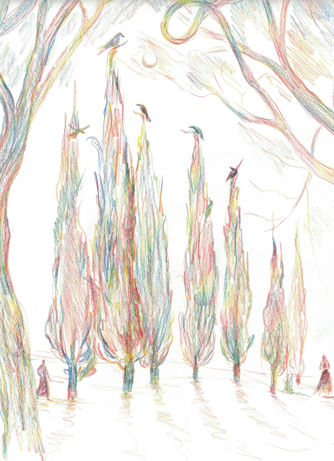 Michelle Blade, Untitled rainbow pencil drawing #12, 2020