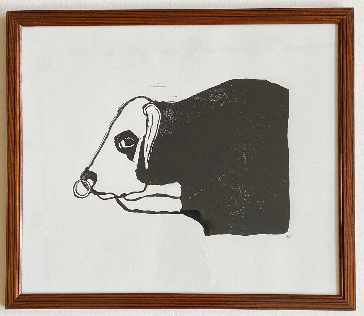 Hugo Guinness classic prints (framed), Bull in vintage frame, 2022