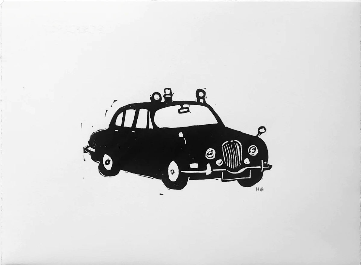 Hugo Guinness classic prints (unframed), Vintage Jaguar Police Car