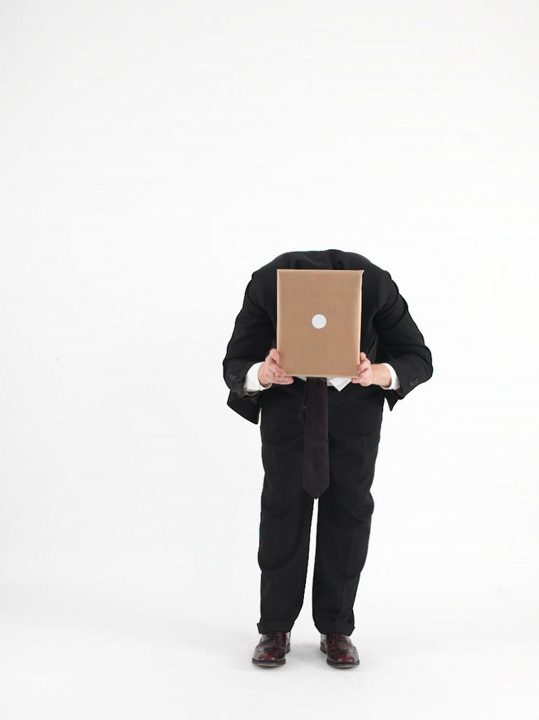 Federico Luger, In the Round White Cube (self portrait), 2013