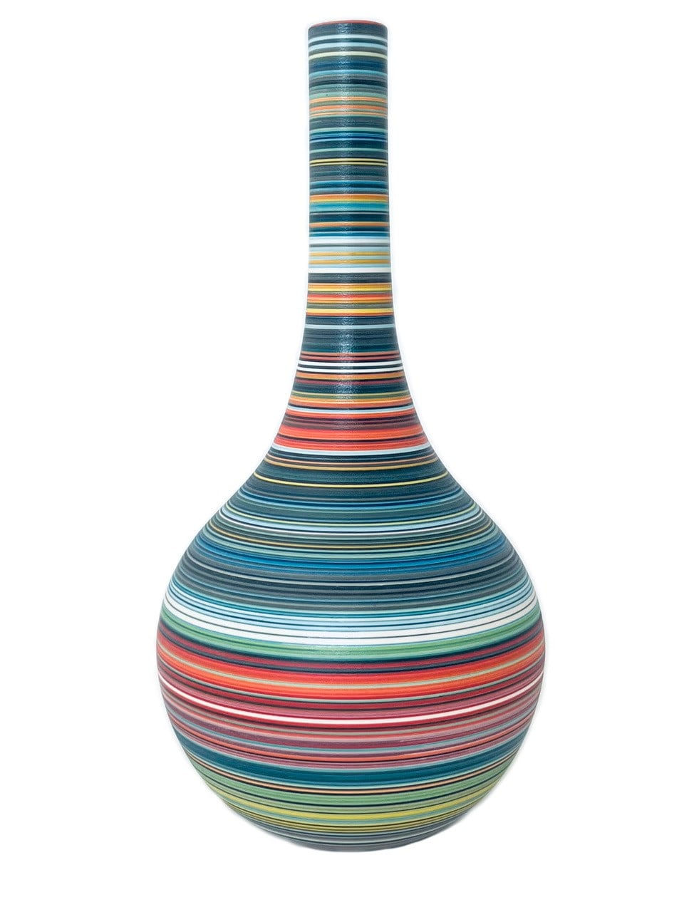 Dennis Chinaworks, STRIPED TALL NECKED BOTTLE