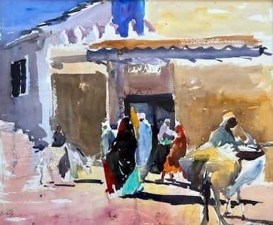 Sophie Walbeoffe, MARKET PEOPLE PASSING AND LAMU DONKEY
