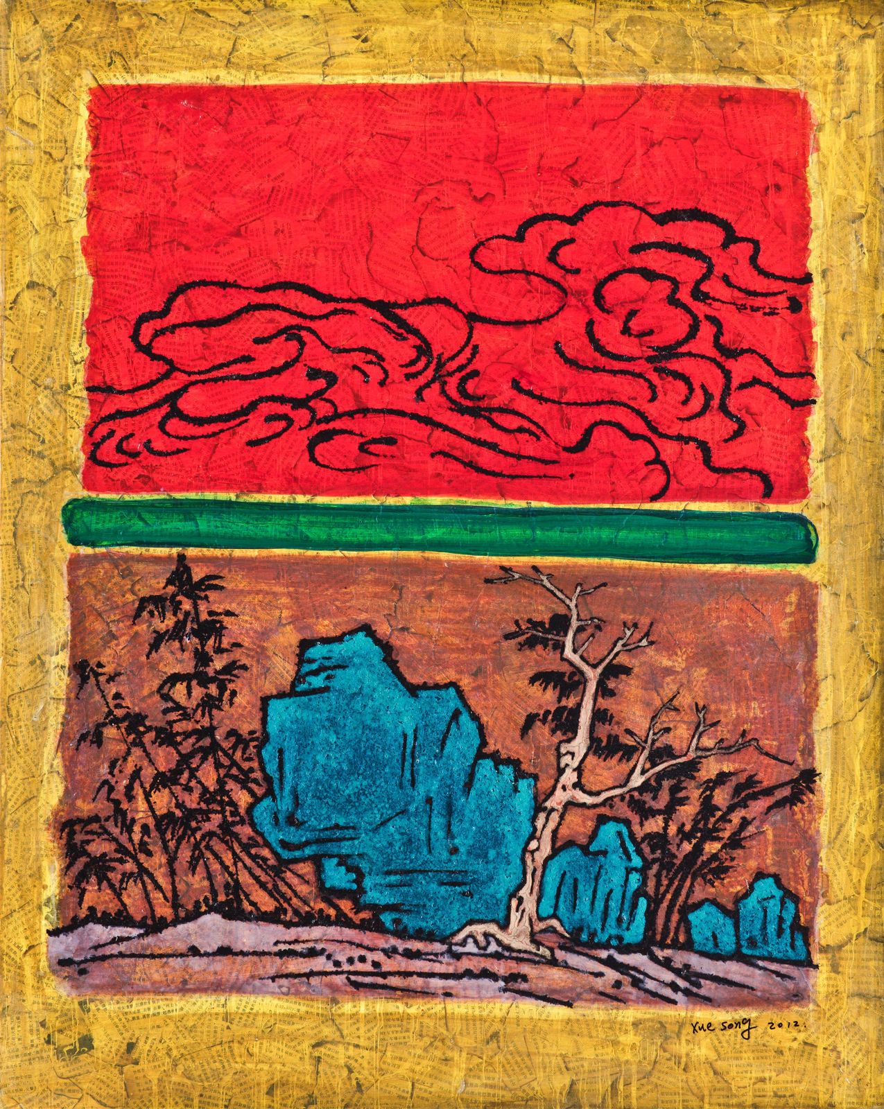 Xue Song 薛松, Mustard Seed Garden on Mark Rothko VI《罗斯科上的芥子园系之六》, 2012