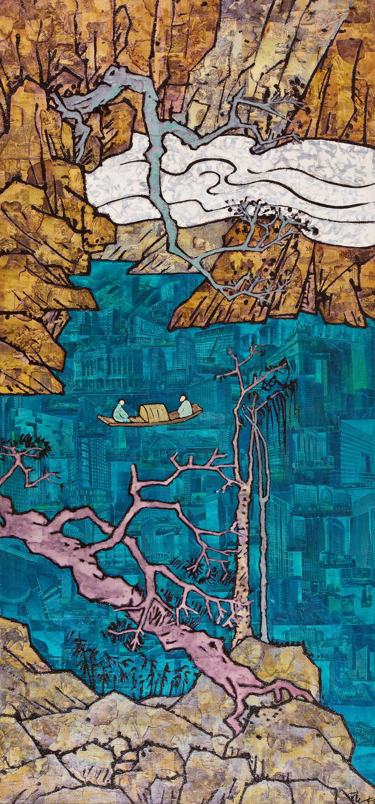 Xue Song 薛松, Boating on the Clear Lake《清湖荡舟图》, 2011