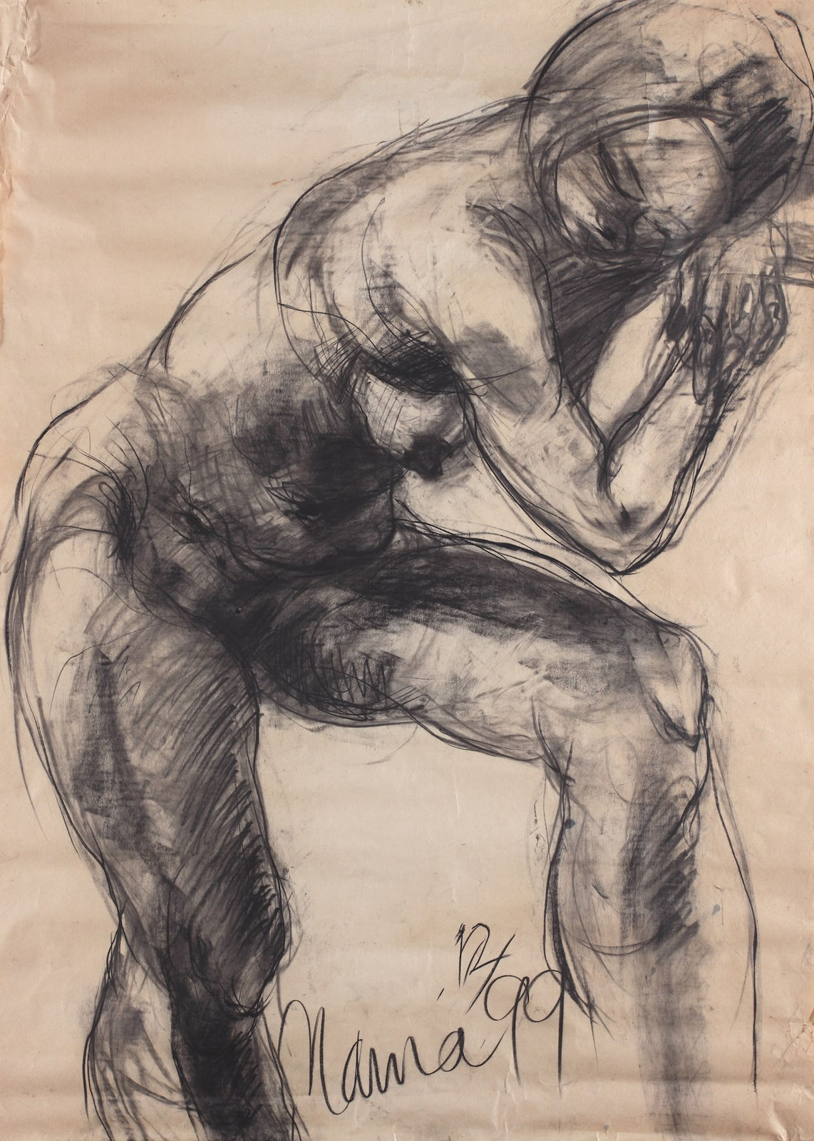 Solamalay Namasivayam, Standing Female Nude Lines, 1999