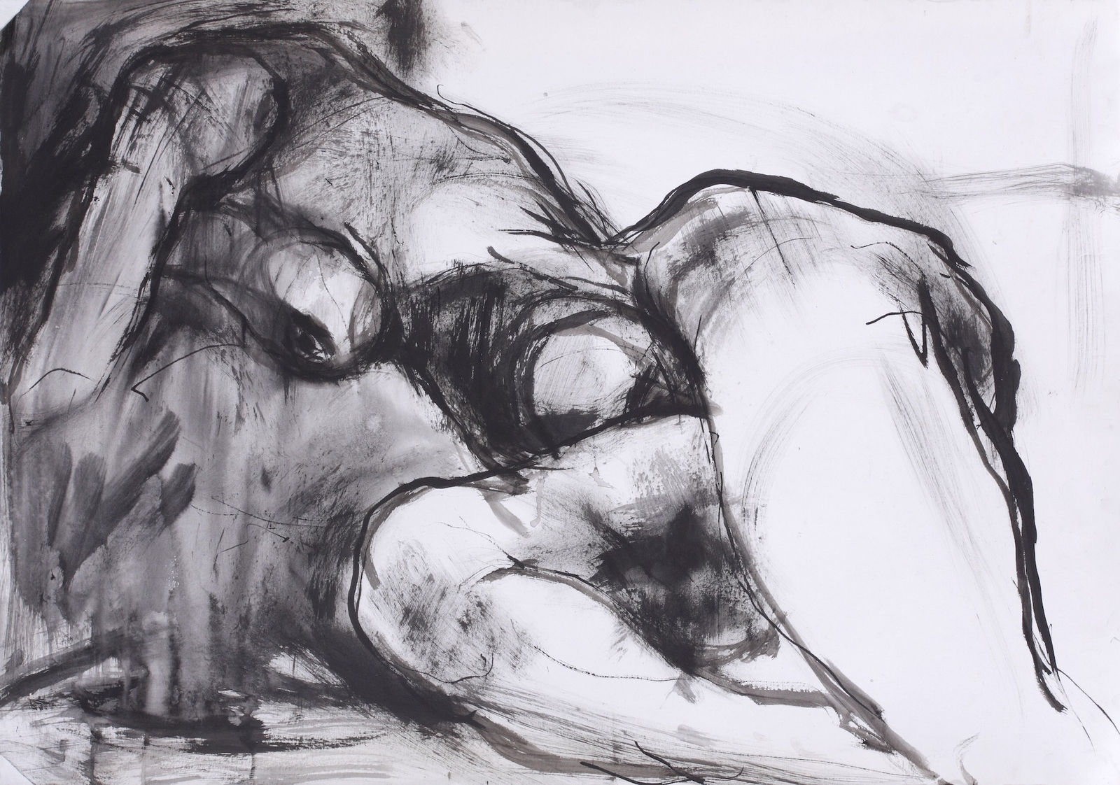 Solamalay Namasivayam, Ink Wash, Female Nude '95, 1995