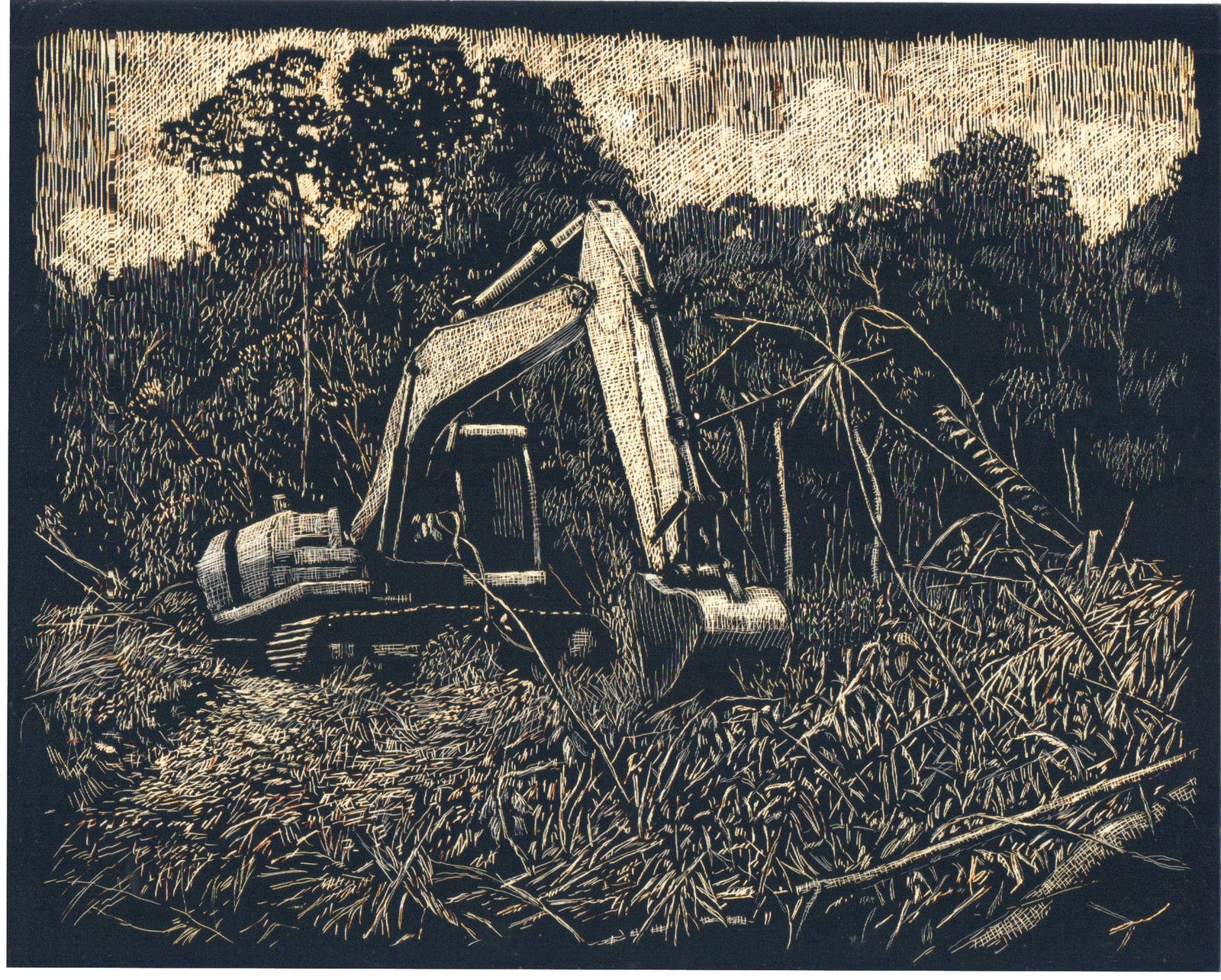 Maryanto, Clearing forest for palm, 2023