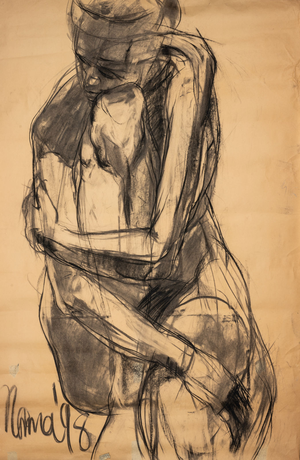Solamalay Namasivayam, Female Seated with One Leg Against Torso, 1998