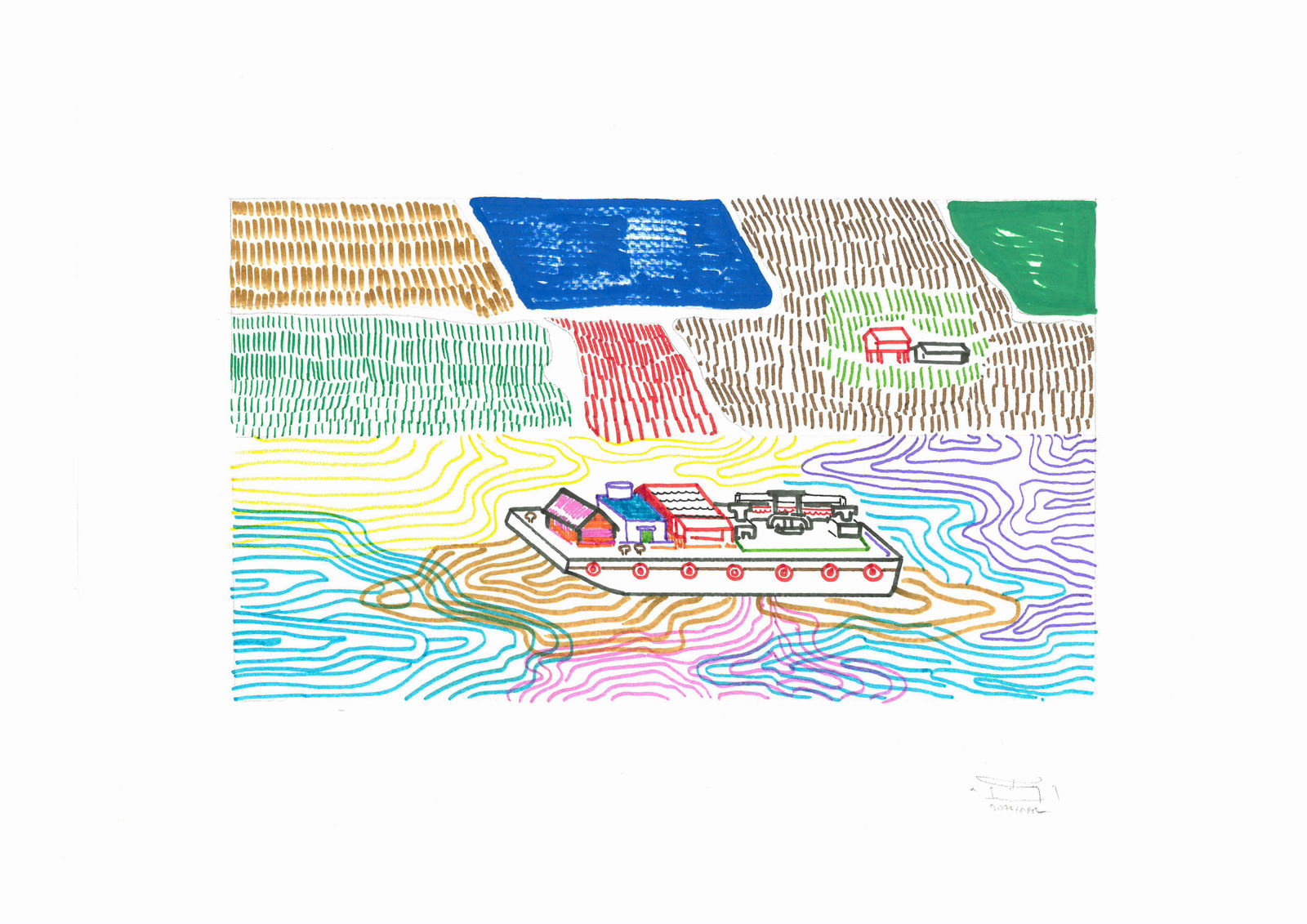 Maung Day, A Barge in the Gispanadi River