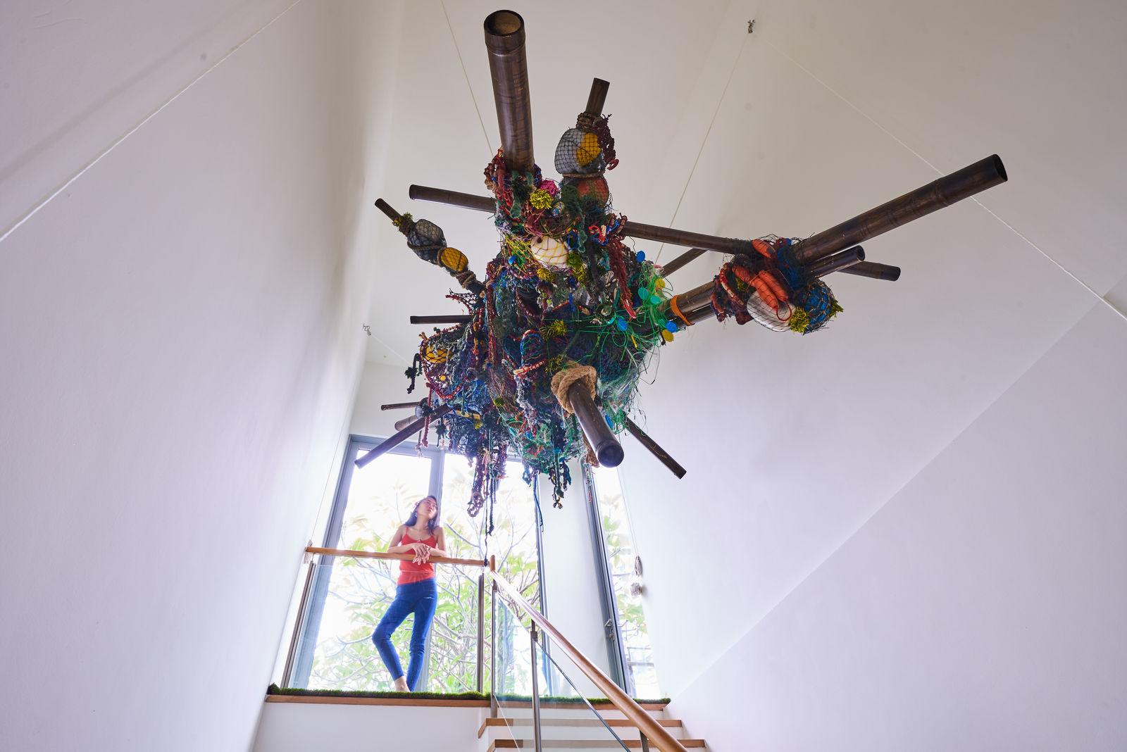 Maryanto, Larung Bertaut (made with the support of traditional Thai weavers from the family of artist Santi Wangchuan from Ubon Ratchathani, Thailand), 2020