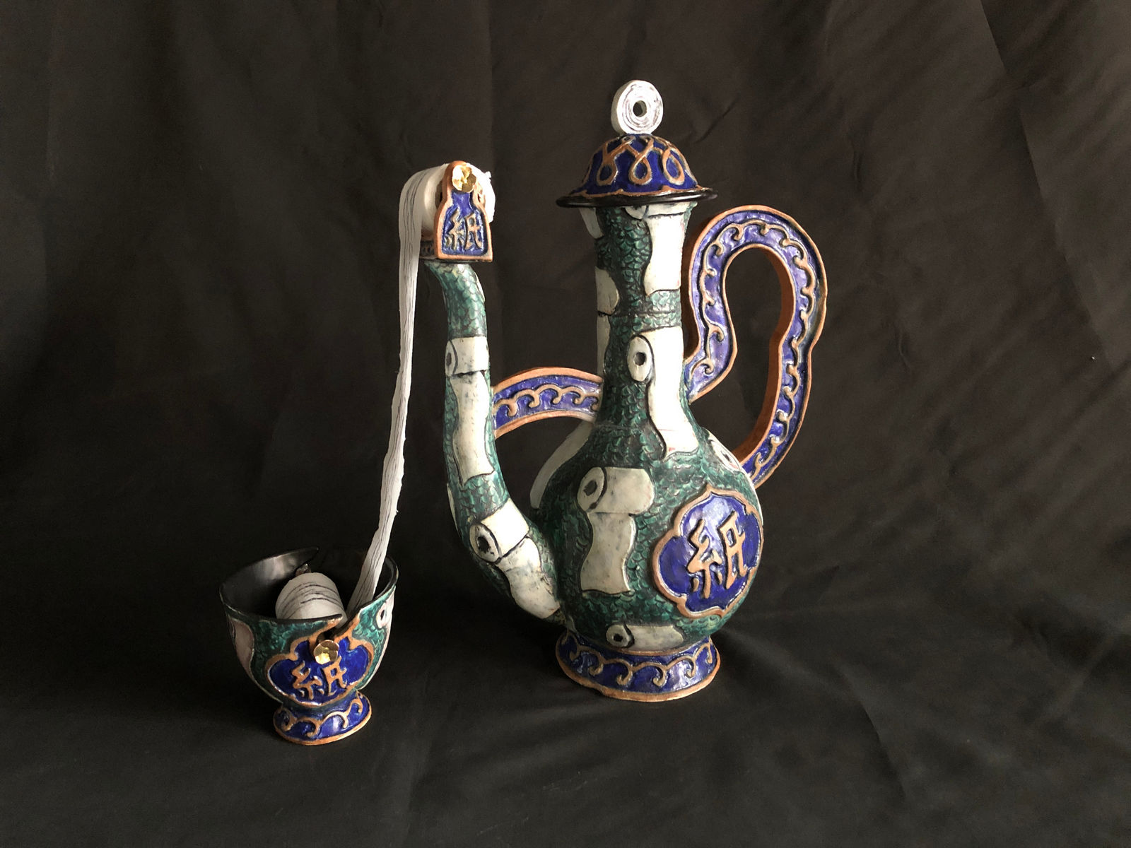 福克魔陶器 Fukumo Touki, Peper Tea Set 紙茶器, 2023