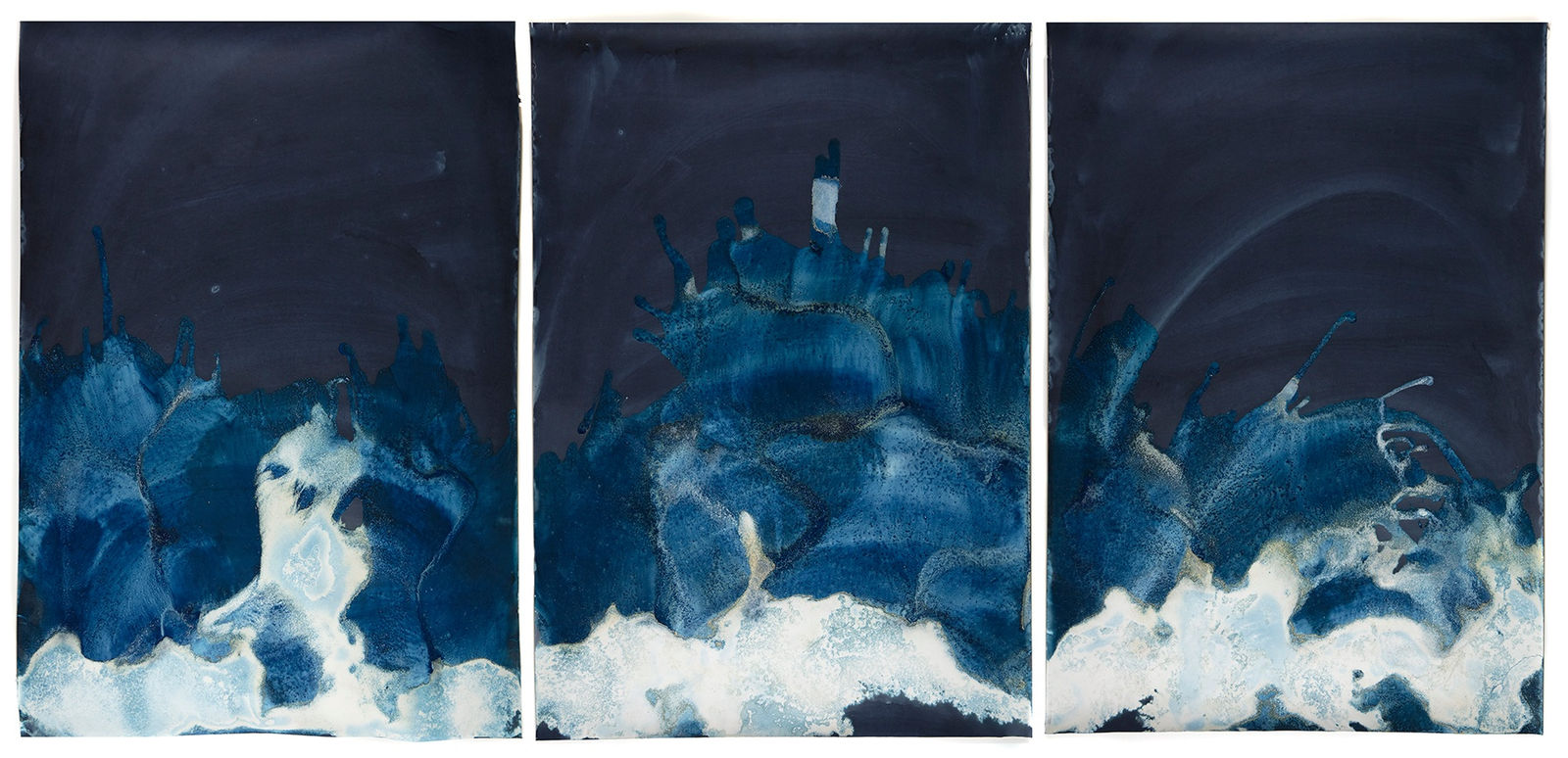 Meghann Riepenhoff, Littoral Drift #1476 (Triptych, Miami Beach, FL 03.01.2019, Crashing Waves), 2019