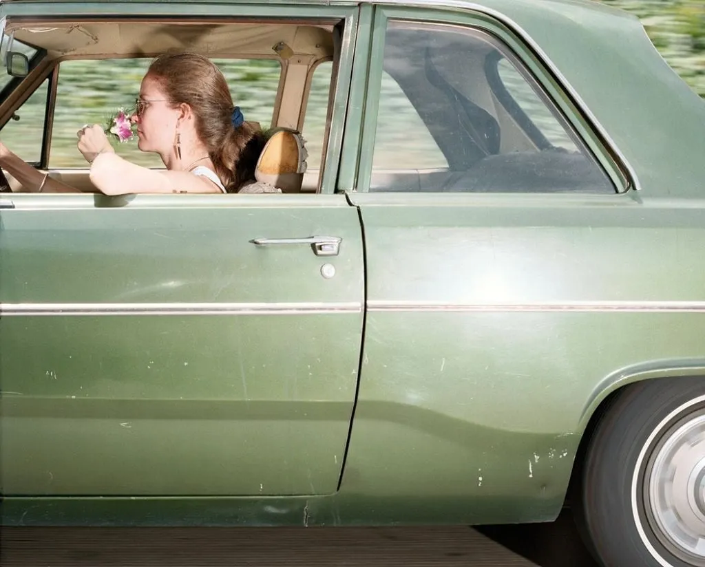 Andrew Bush, Woman taking her time rambling south at 63 mph on the Hollywood Freeway near the Vine Street exit in Los Angeles on a Saturday afternoon in 1991