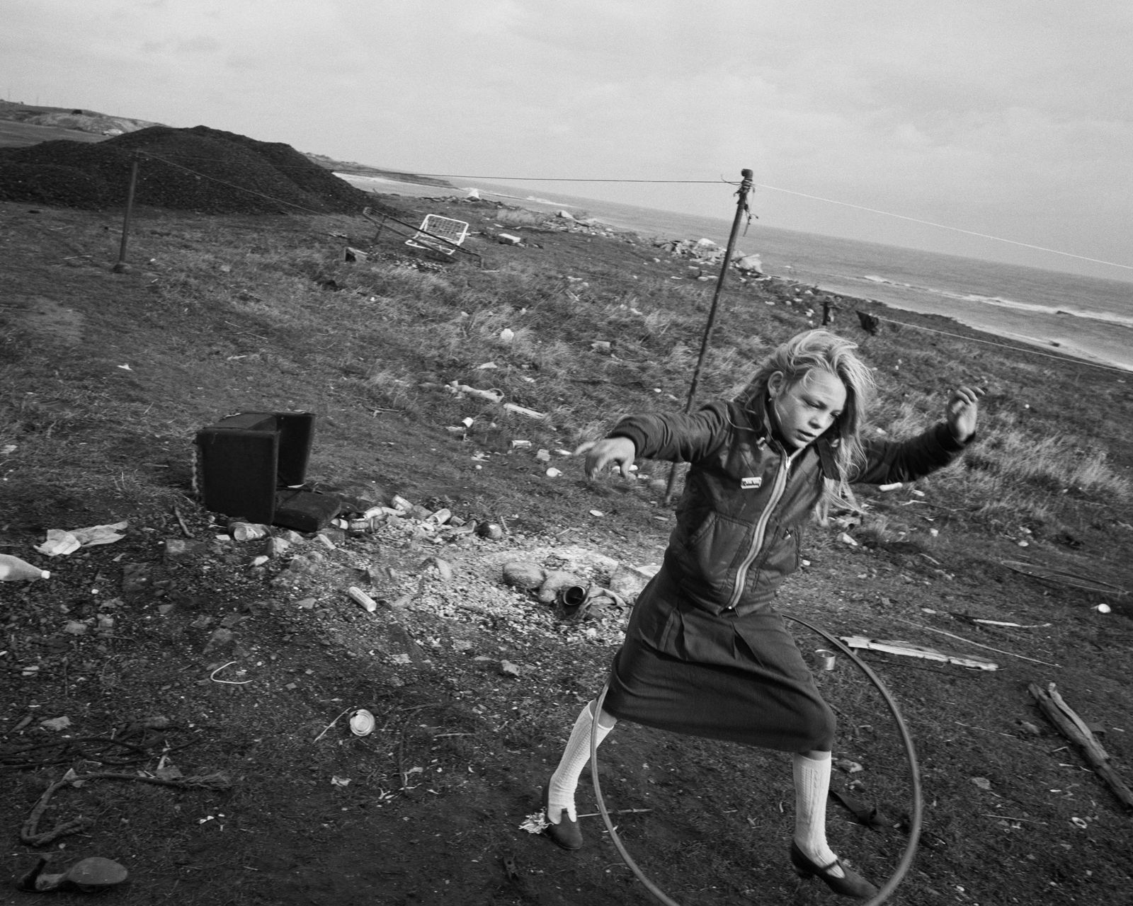 Chris Killip, Helen and Her Hula Hoop, Lynemouth, Northumberland, 1984