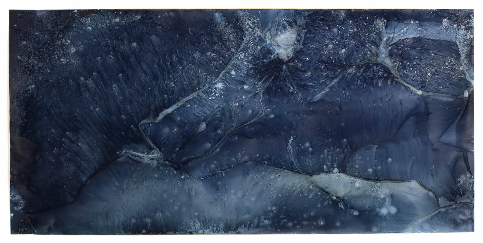 Meghann Riepenhoff, Waters of the Americas: US Geological Survey #410401112134801, Record Low Water Level, 4190’, Freezing Precipitation, Antelope Island Causeway, 2021