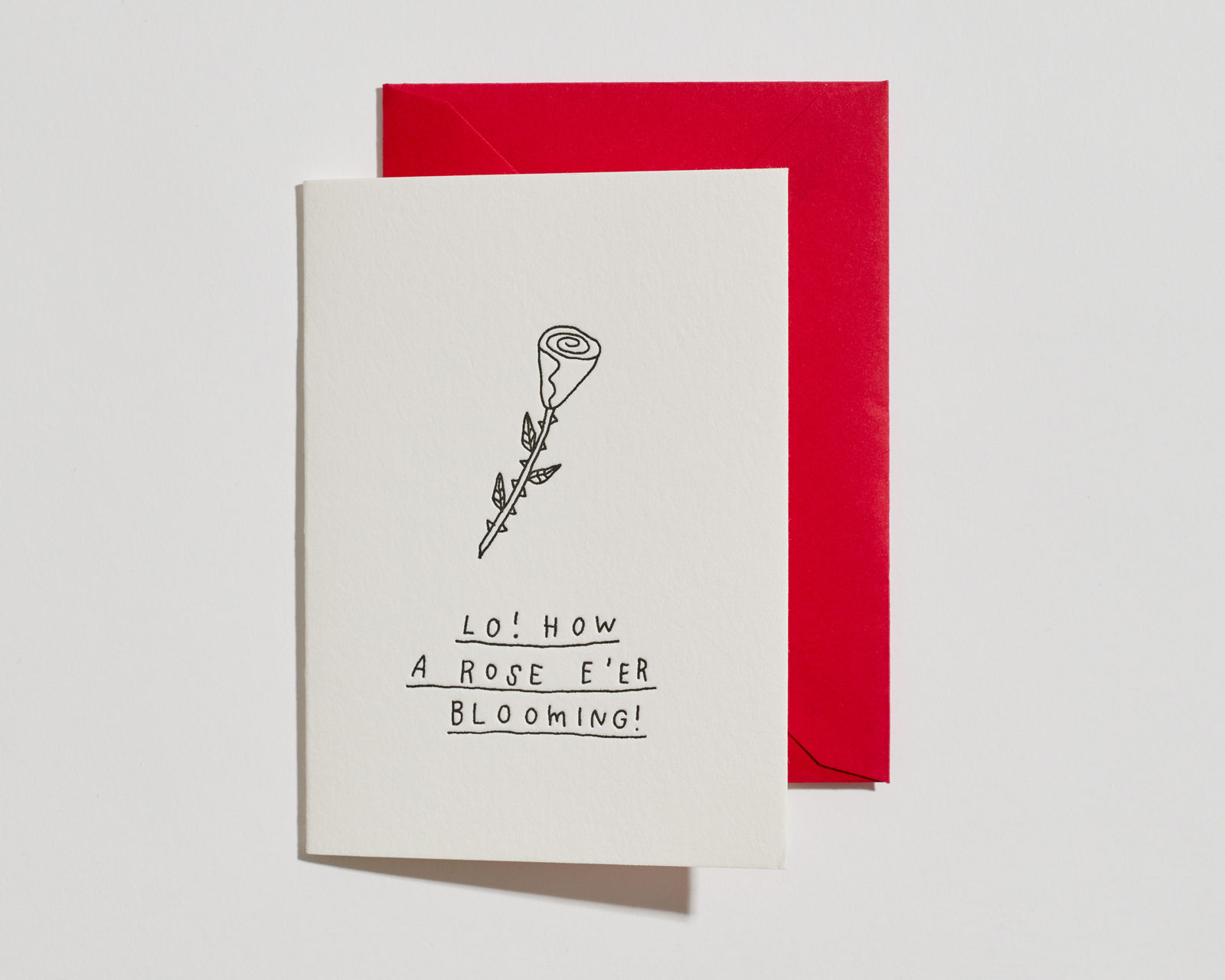 Etc. Letterpress, Lo! How a Rose E'er Blooming card, 2022
