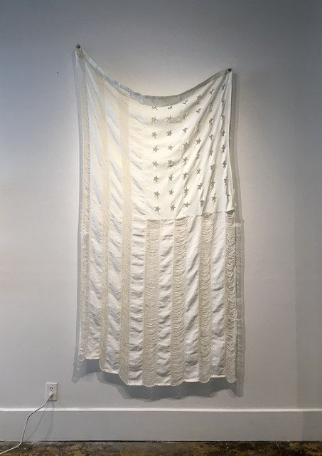 Holly Ballard Martz, Old Glory (whitewashed and threadbare), 2018