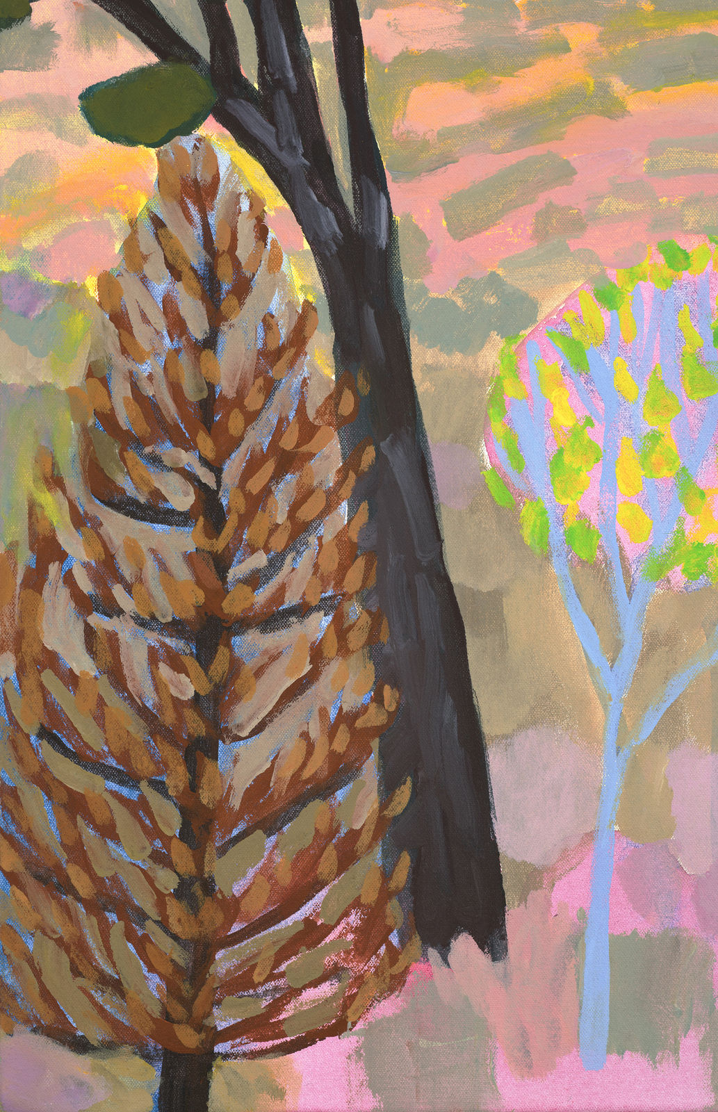 Lynne Flemons, Stormy Paddock With Pale Blue Tree Nimmitabel, 2022