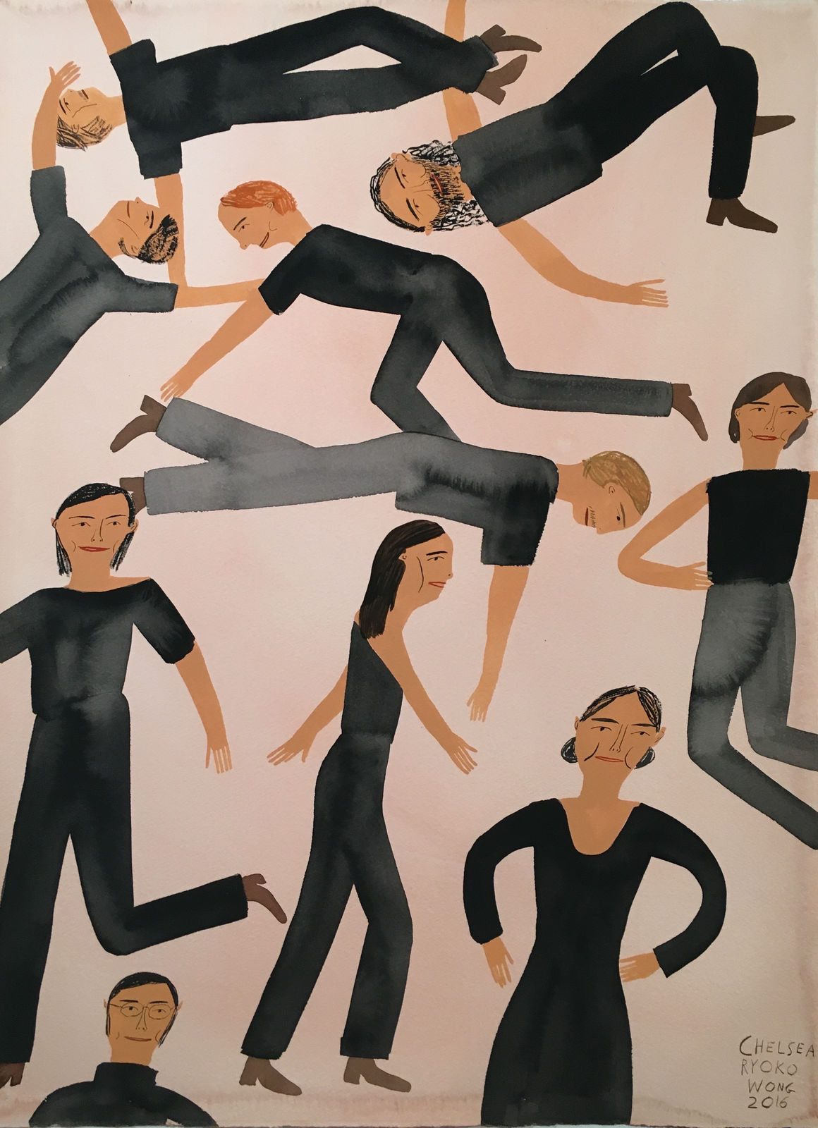 Chelsea Wong, Proper People Wearing Dark Sophisticated Clothes On Their Way Somewhere, 2016