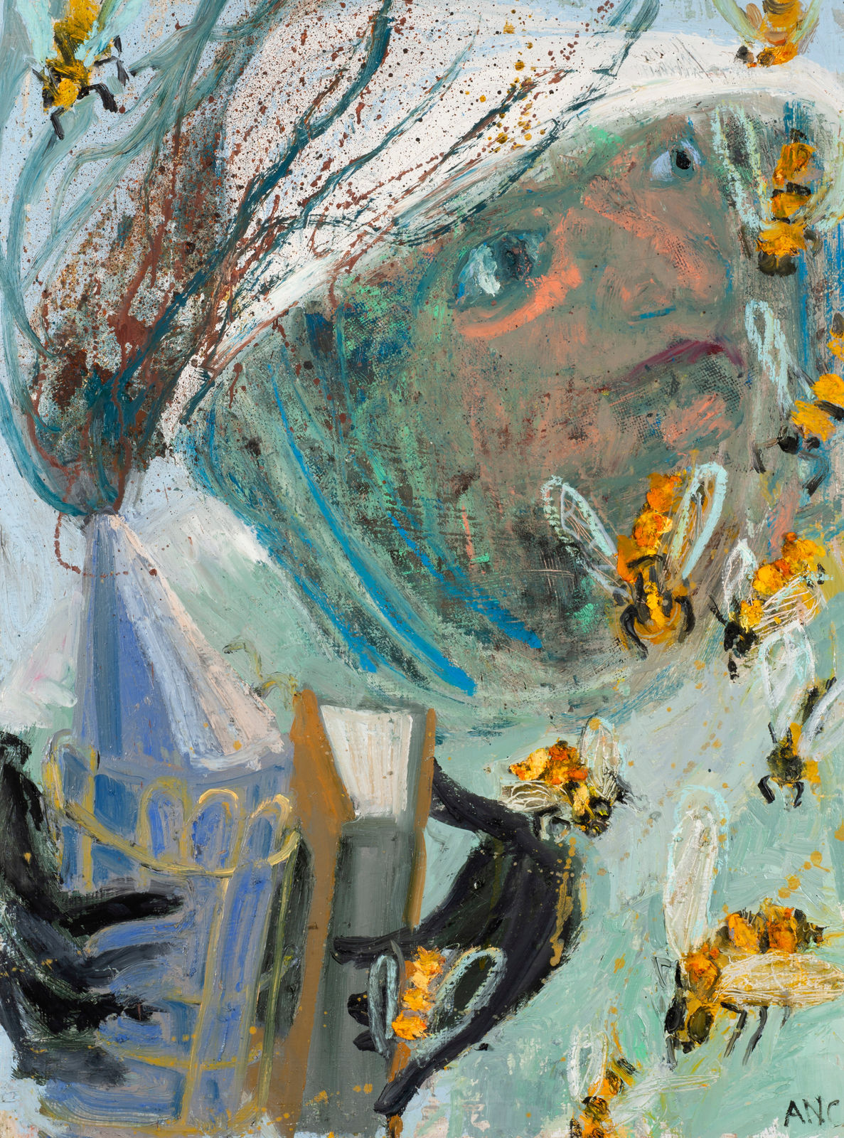 Ashley Norwood Cooper, Beekeeper with Smoker, 2022