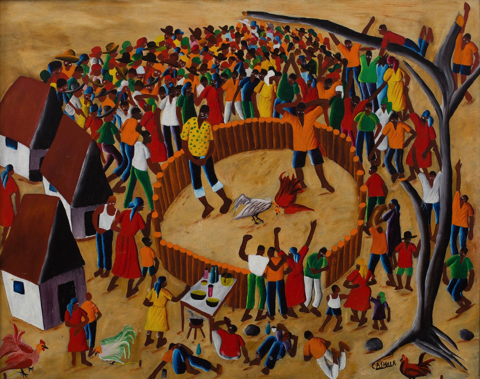 Laurent Casimir, Cockfight , c. 1980's