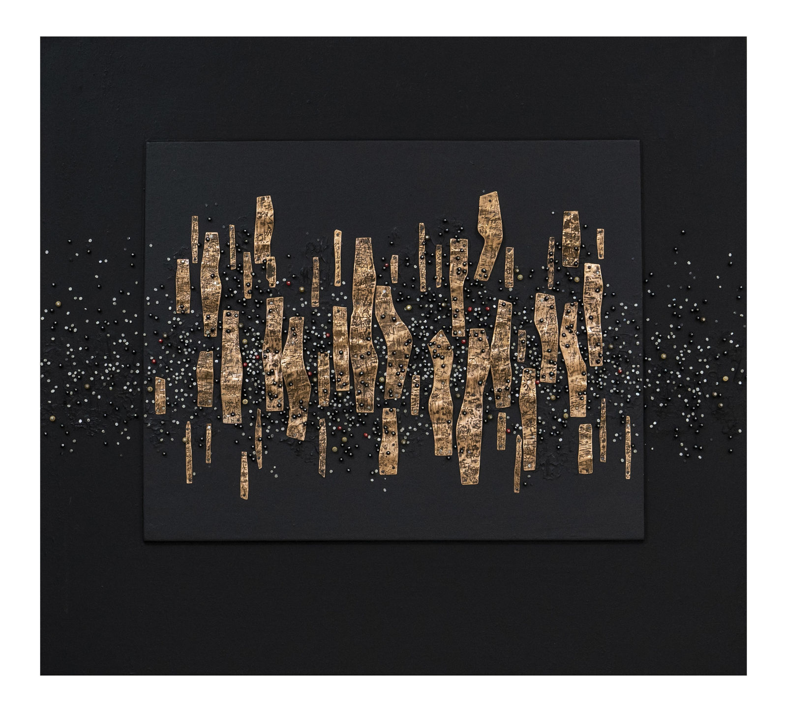 Melaku Ayele, Comp with Bronze, Metal, and Beads, 2014/15