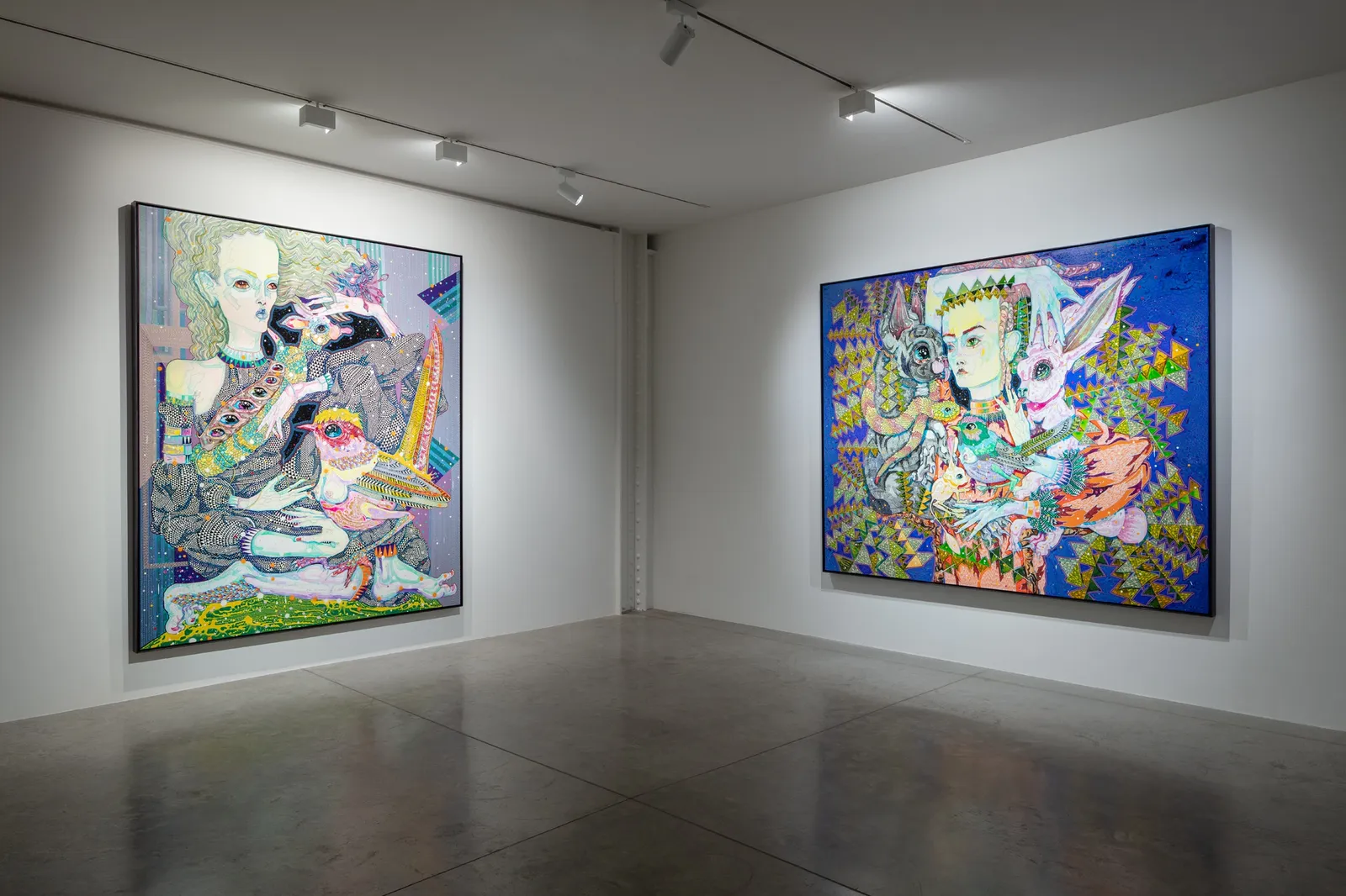 Del Kathryn Barton: sing blood-wings sing, installation view. albertz benda, New York. February 28 - April 13, 2019.